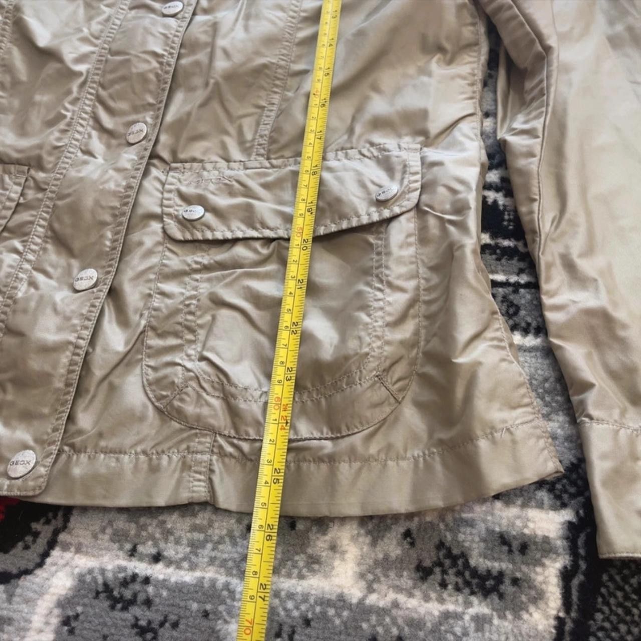 Geox Geox Respira Khaki Light Full Zip Snap Button Jacket Womens Size M / US 6-8 / IT 42-44 - 4 Thumbnail