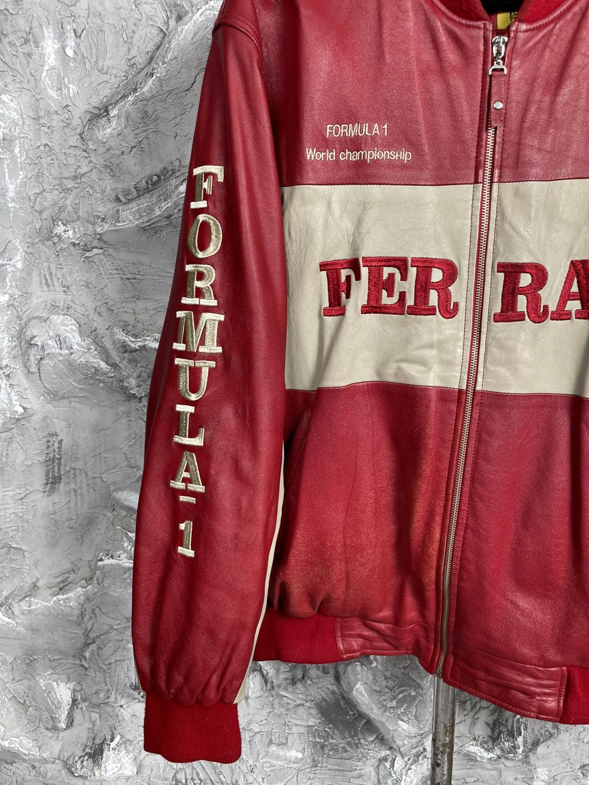 Ferrari Vintage Ferrari 1996 Formula 1 Rare Moto Leather Jacket Y2K Size US XL / EU 56 / 4 - 5 Thumbnail
