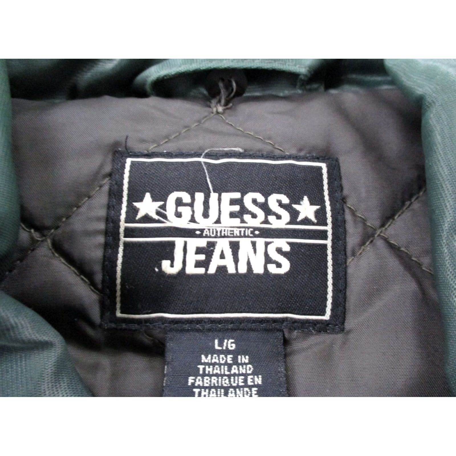 Guess VINTAGE GUESS Jacket Mens L Green Nylon Bomber Coat Quilted Lined 90s Y2K Size US L / EU 52-54 / 3 - 6 Thumbnail