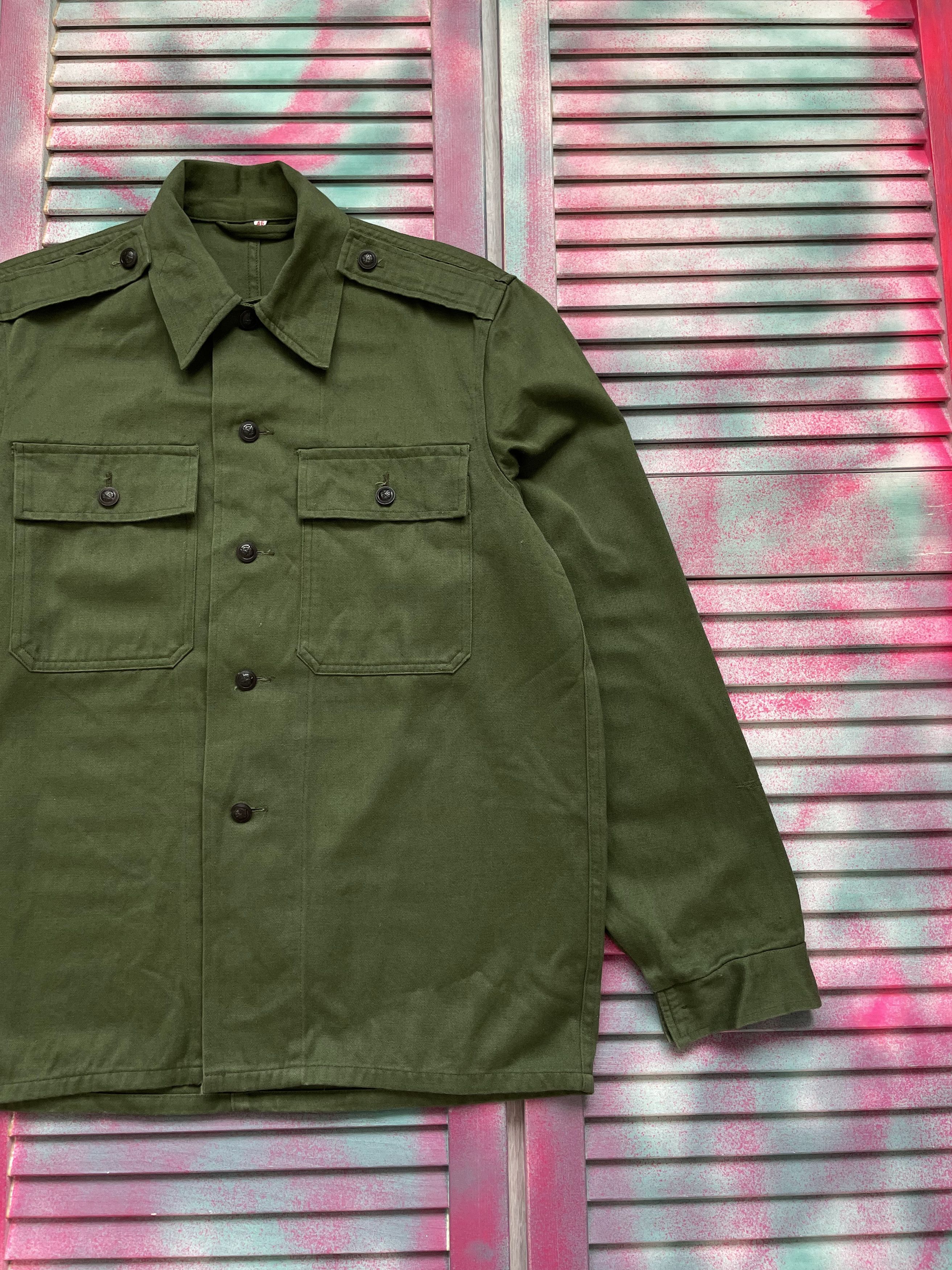 Vintage Vintage 1980 Army Military Cotton USA Shirt Jacket Size US S / EU 44-46 / 1 - 3 Thumbnail