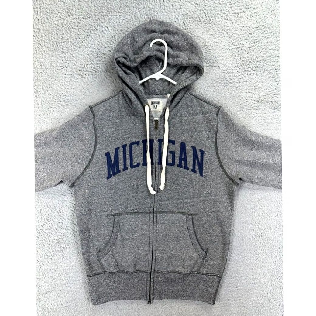 Vintage Tailgate Sweater Men Medium Grey Michigan Wolverine Fleece Lined Hoodie Full Zip Size US M / EU 48-50 / 2 - 2 Thumbnail