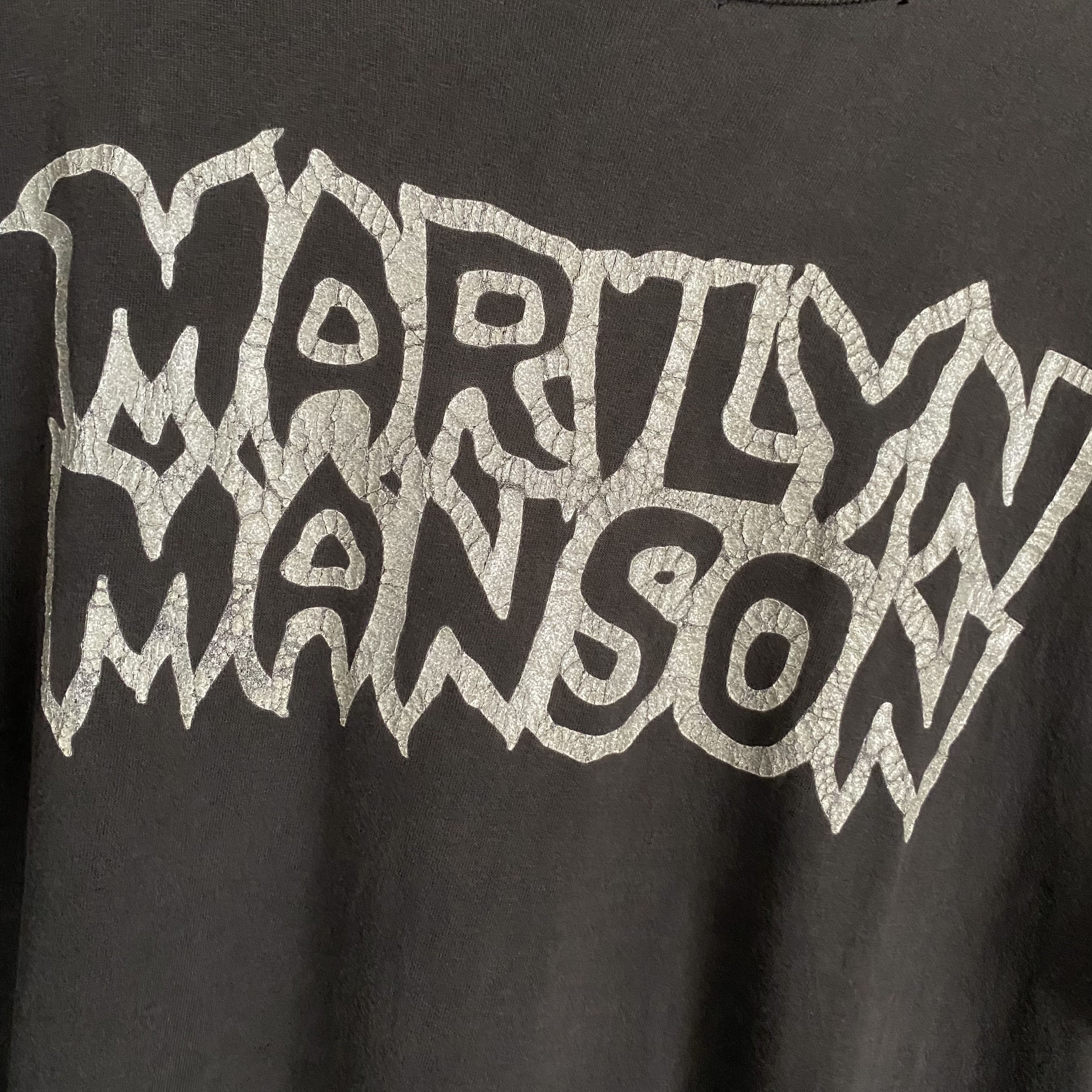 Vintage Vintage 90s RARE Marilyn Manson 1995 Tour Tee Size US L / EU 52-54 / 3 - 2 Thumbnail