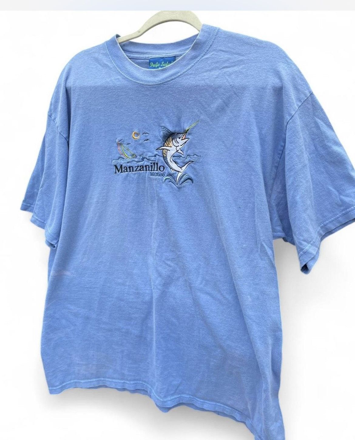 Vintage Vintage Pacific Coast Manzanillo Mexico Marlin T-Shirt Blue Size US L / EU 52-54 / 3 - 2 Thumbnail