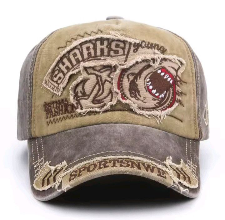 Other Shark Embroidery Cotton Cap Fashion Size ONE SIZE - 2 Thumbnail