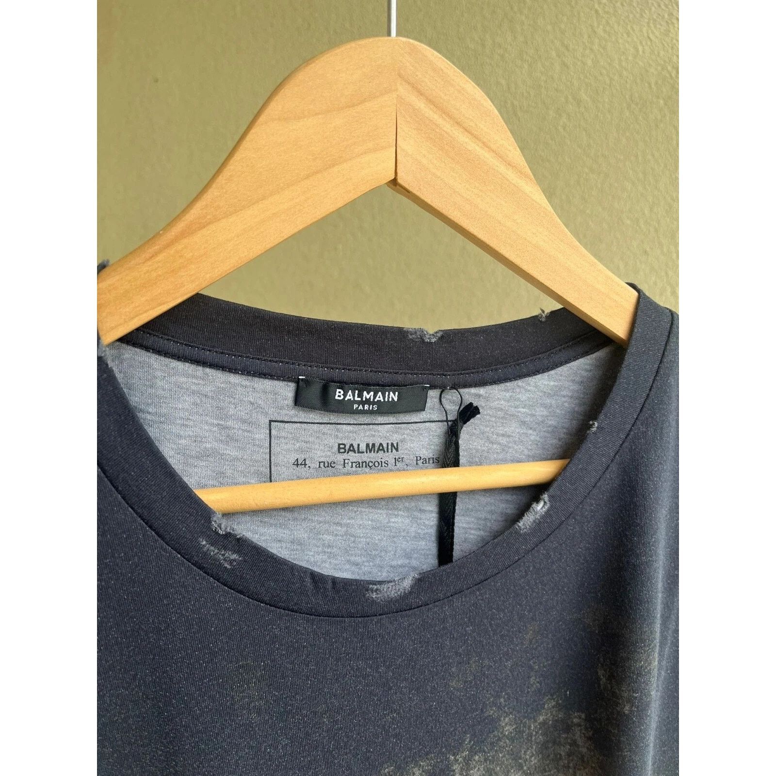 Balmain o1rshd1 Eagle & Balmain Logo Print Distressed T-Shirt Size US XXS / EU 40 - 4 Thumbnail