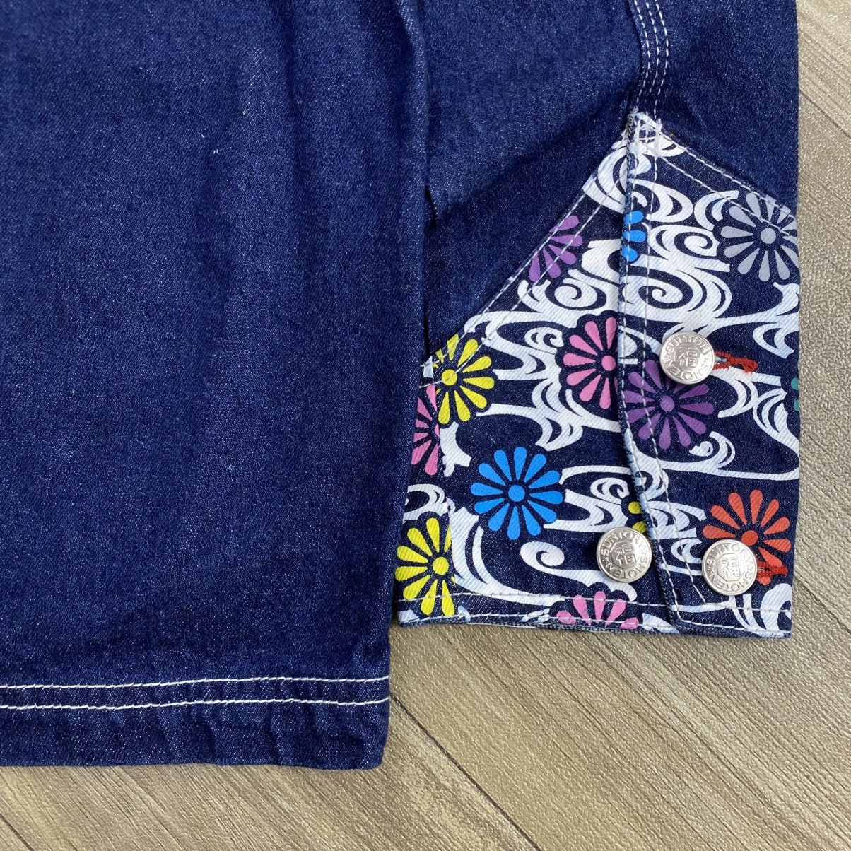 Japanese Brand 2000s Suntory Shoten Indigo Flowers Denim Chore Jacket Size US L / EU 52-54 / 3 - 12 Thumbnail
