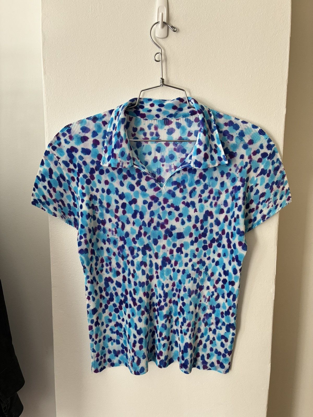Pleats Please Issey Miyake PLEATS PLEASE Polka Dot Splatter Print Polo Size M / US 6-8 / IT 42-44 - 15 Thumbnail