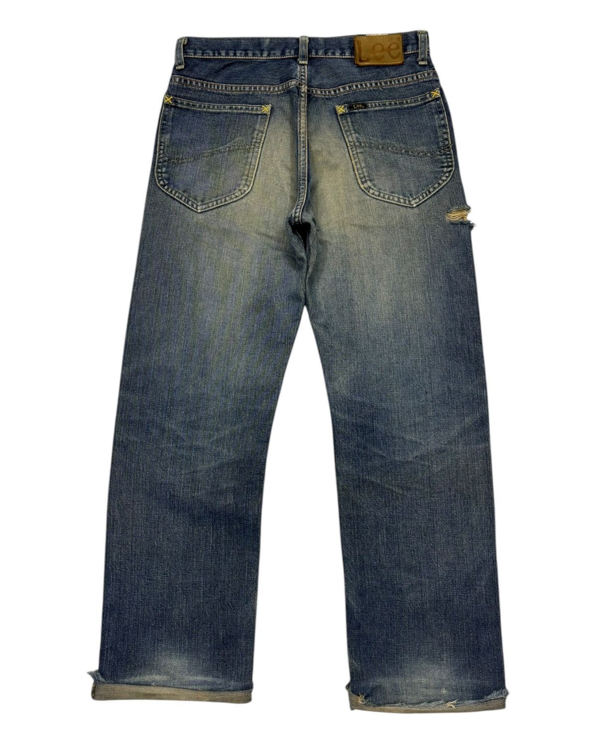 Lee Vintage Lee THRASHED Distressed Selvedge Denim Jeans Size US 30 / EU 46 - 9 Thumbnail