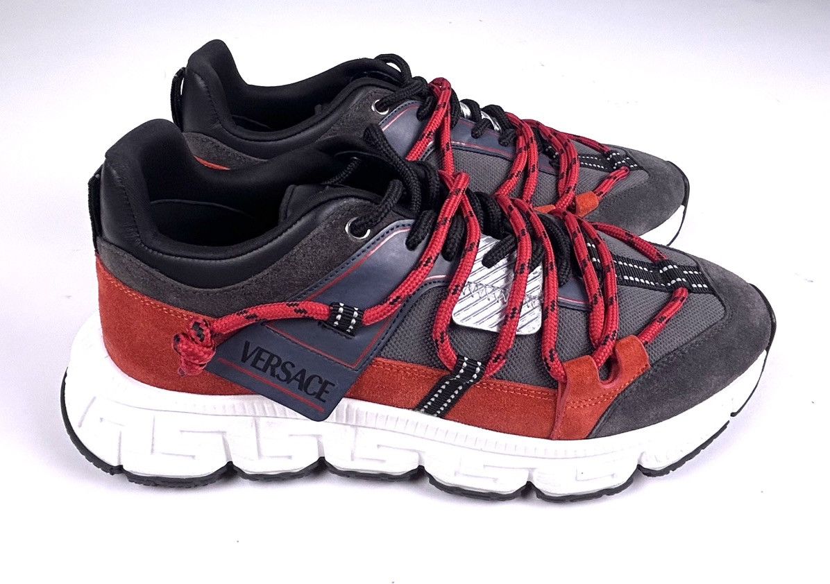 Versace Versace Trigreca Sneakers EU44/US11 Gray Red Suede Italy Size US 11 / EU 44 - 9 Thumbnail
