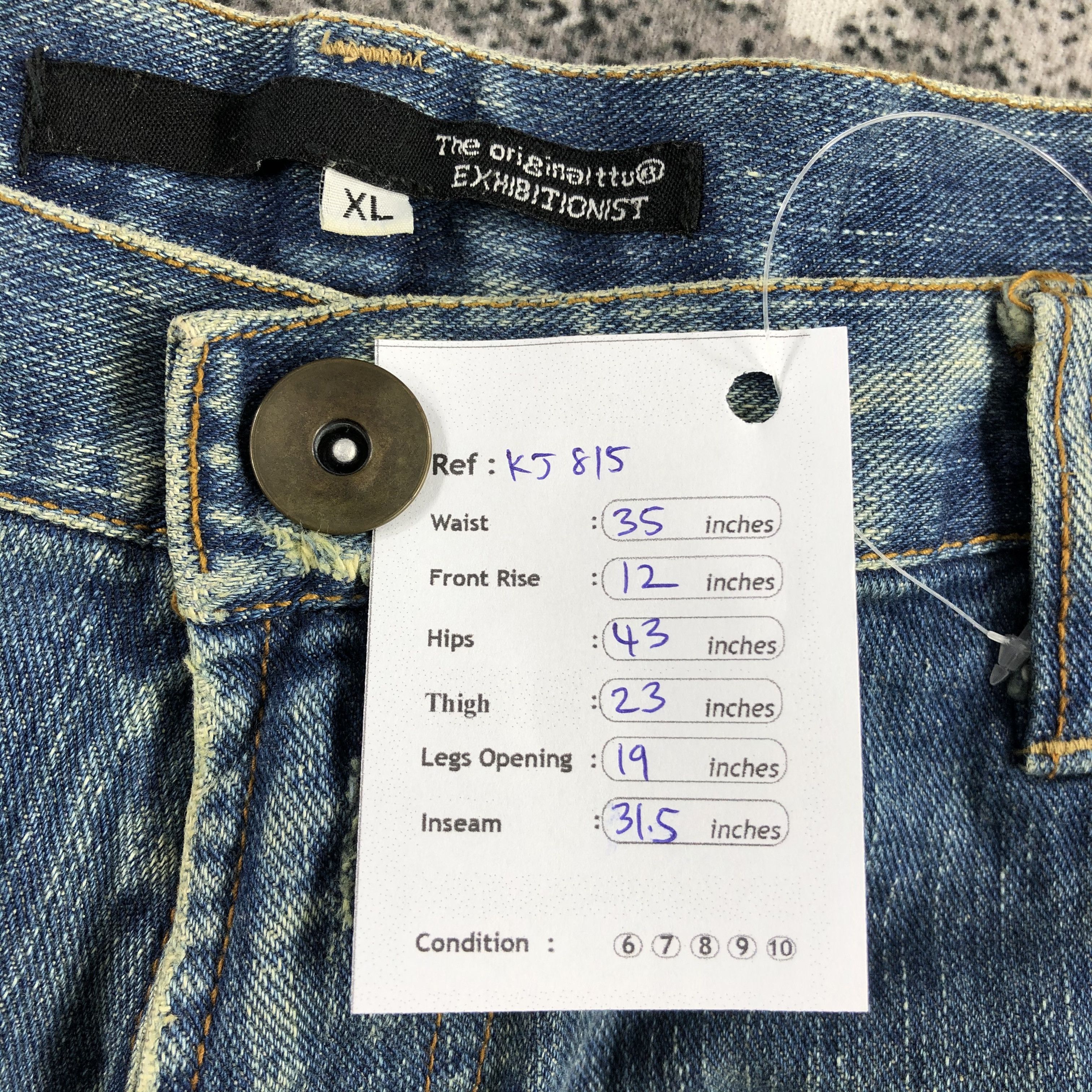 Japanese Brand Exhibitionist Jeans Distressed Denim KJ815 Size US 34 / EU 50 - 13 Thumbnail
