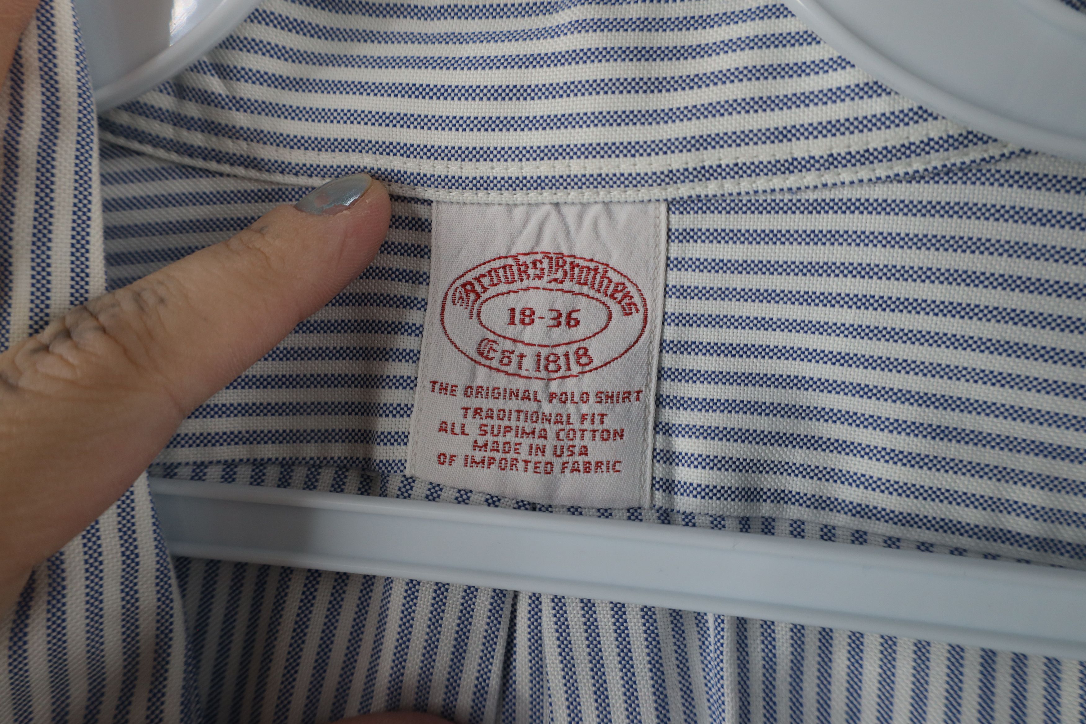 Brooks Brothers × Vintage Vintage 90s Brooks Brothers Cotton Button Down Shirt Stripe Size US L / EU 52-54 / 3 - 6 Thumbnail