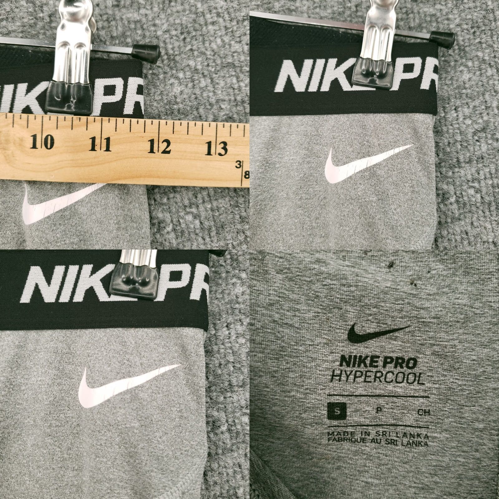 Nike Nike Pro Shorts Women Small Gray Hypercool Elastic Waist Pull On Heather Size 28" / US 6 / IT 42 - 8 Thumbnail