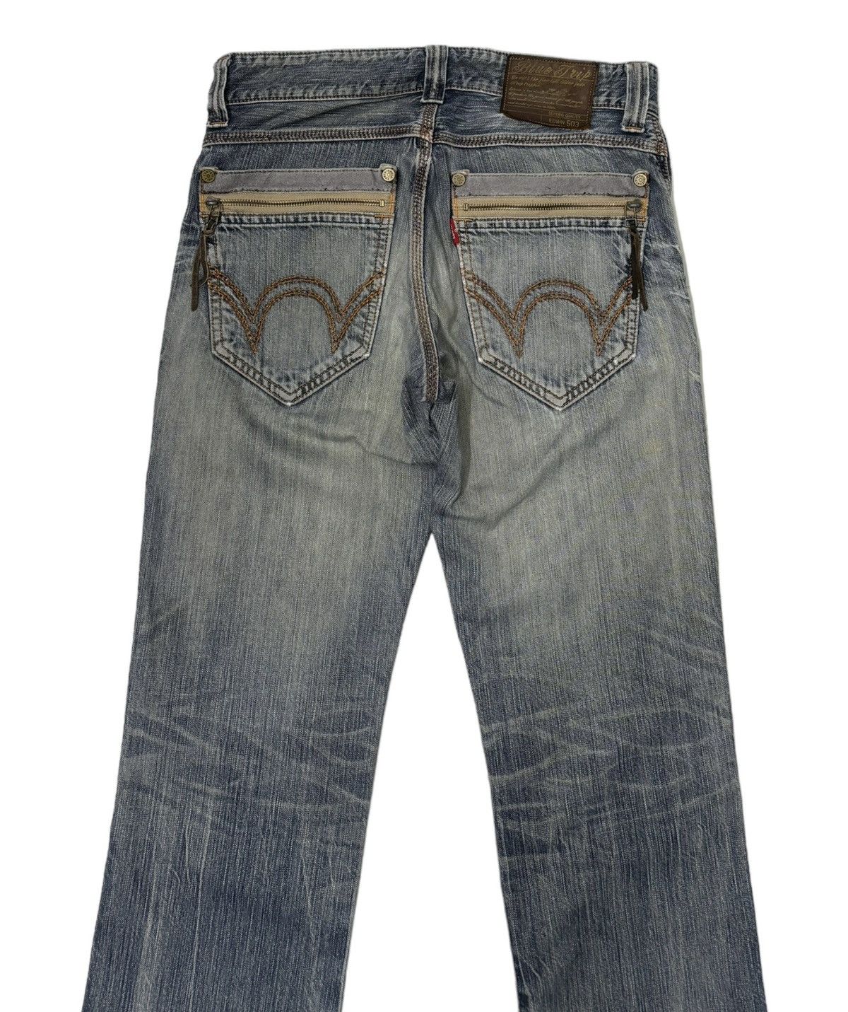 Edwin × Hysteric Glamour EDWIN FLARE JEANS BLUE TRIP DISTRESS DENIM BOOTCUT Size US 32 / EU 48 - 5 Thumbnail