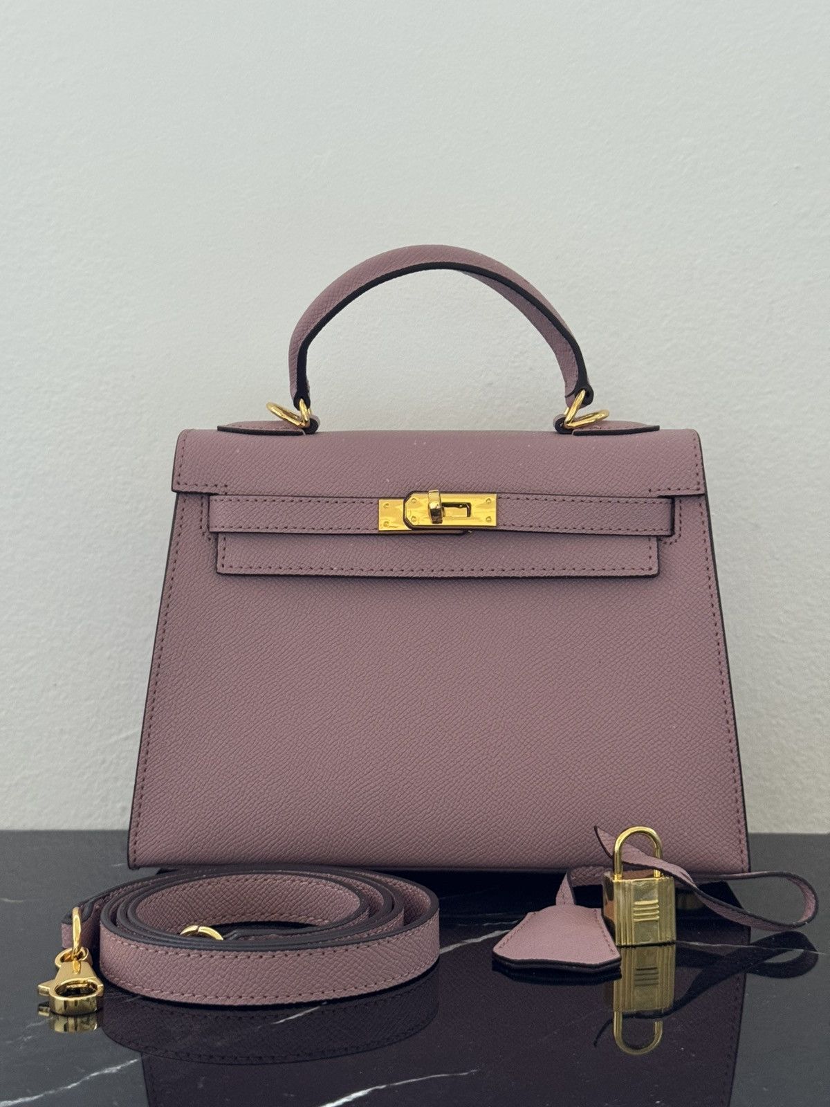 Other Mauve “Kelly-Style” Top Handle Bag Size ONE SIZE - 14 Thumbnail