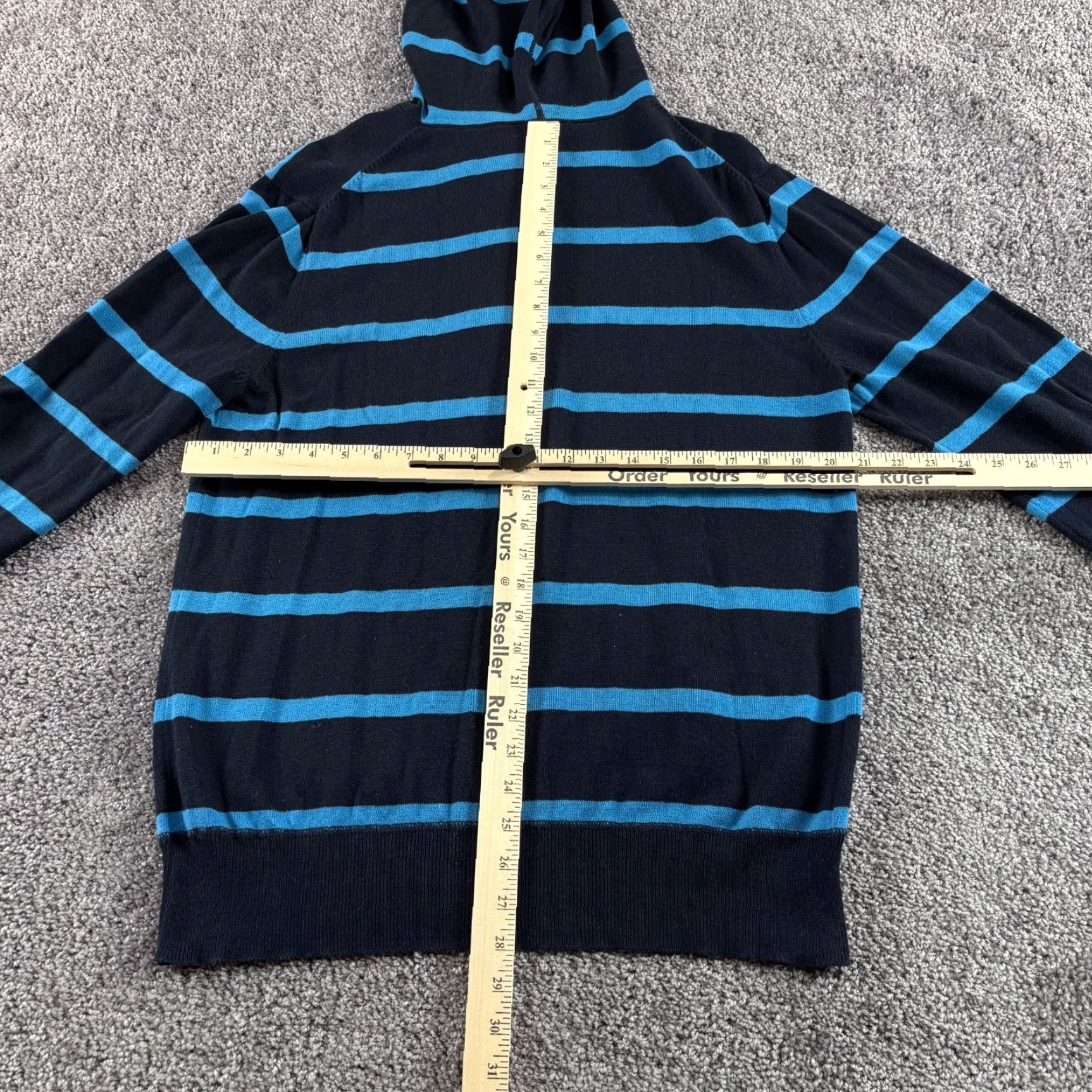 Vintage Grayson & Dunn Hoodie Mens L Navy Blue Stripe Knit Casual Size US L / EU 52-54 / 3 - 4 Thumbnail