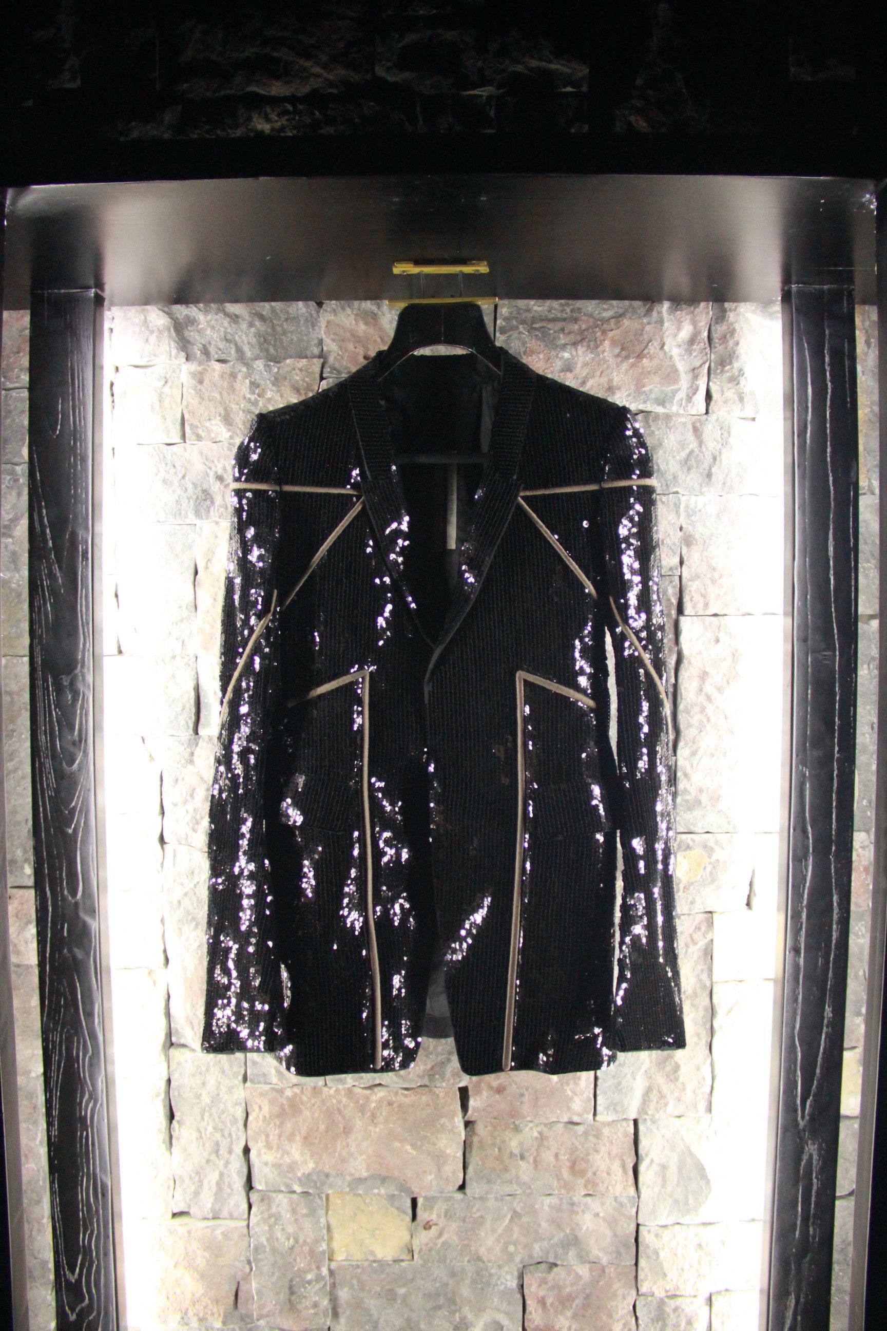 Rick Owens Black Sequin Blazer Size US XS / EU 42 / 0 - 1 Thumbnail