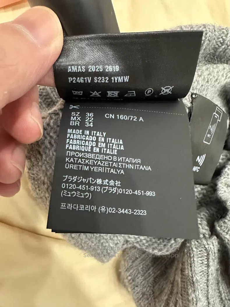 Prada Prada Gray cashmere blend long-sleeved pullover sweater Size XXS / US 00 / IT 34 - 6 Thumbnail