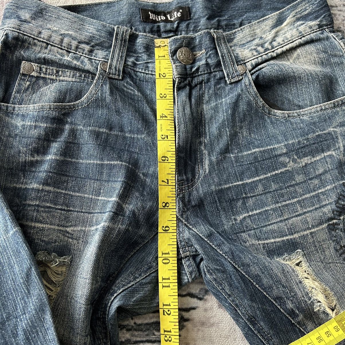 If Six Was Nine Punk Skull Flared Distressed Jeans Style Size US 32 / EU 48 - 12 Thumbnail