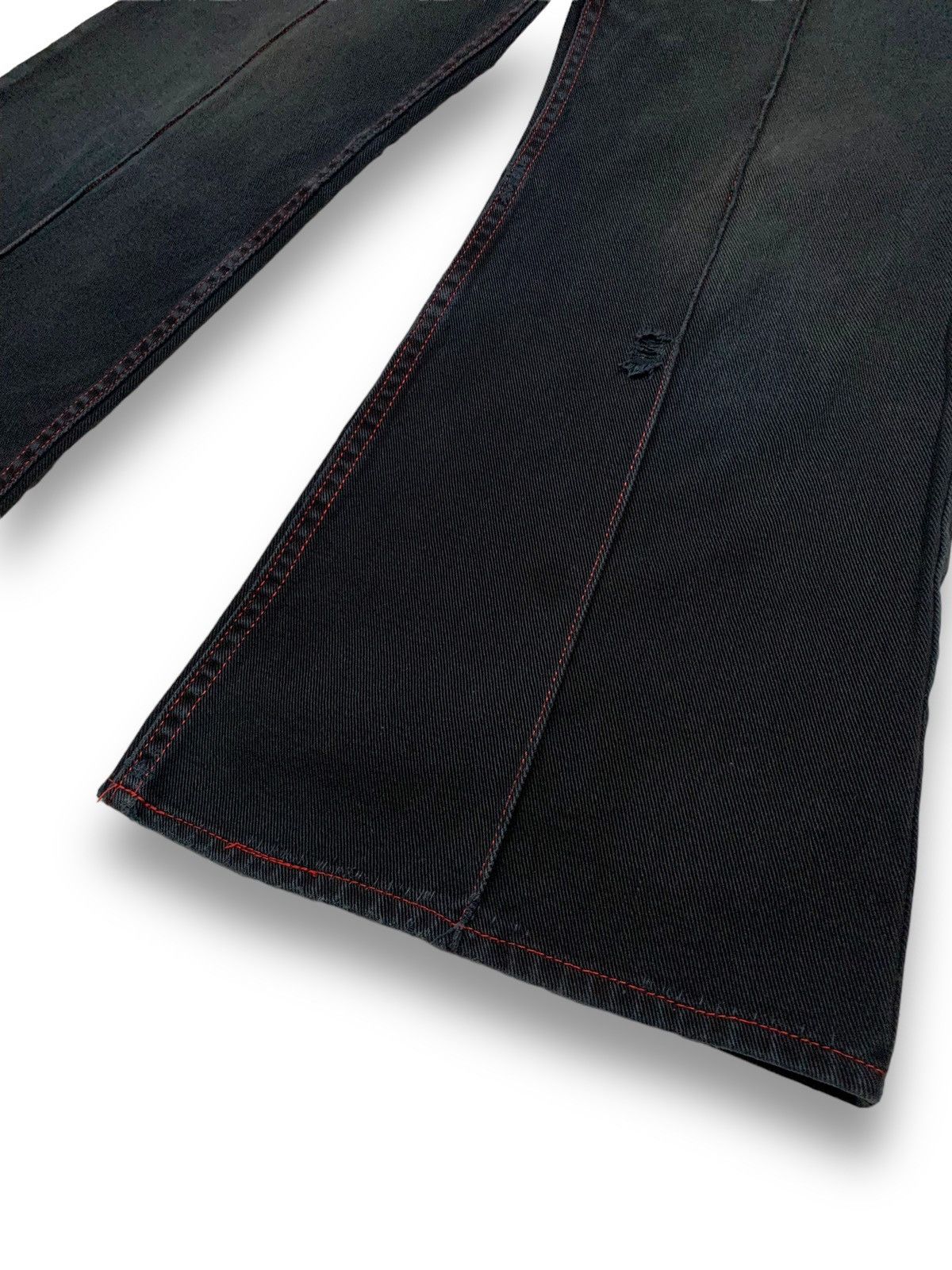 Hysteric Glamour Vintage Jom Jean-0I Black Baggy Wide Leg Flare Jeans Size 27" / US 4 / IT 40 - 10 Thumbnail