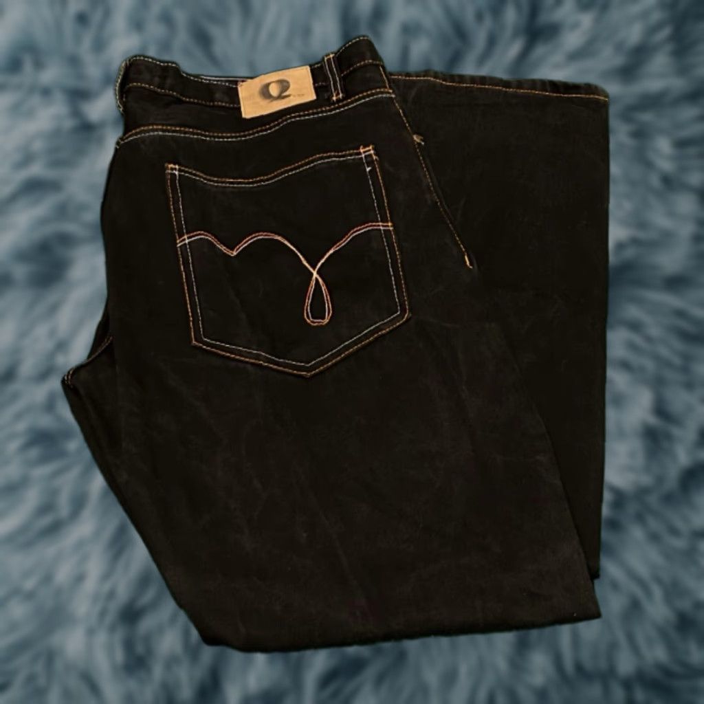 Vintage VINTAGE Q Qruell Baggy Jeans VTG Mens Dark 42x32 Distressed Grunge Hip Hop Skater Wide-Leg Size 42 Black Size US 42 / EU 58 - 1 Preview