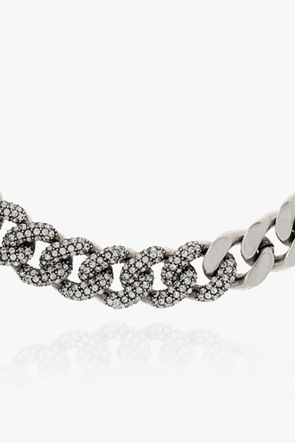 Saint Laurent Paris o1b1hav111124 Size: L / Rhinestone Chain Necklace in Silver Size ONE SIZE - 4 Thumbnail