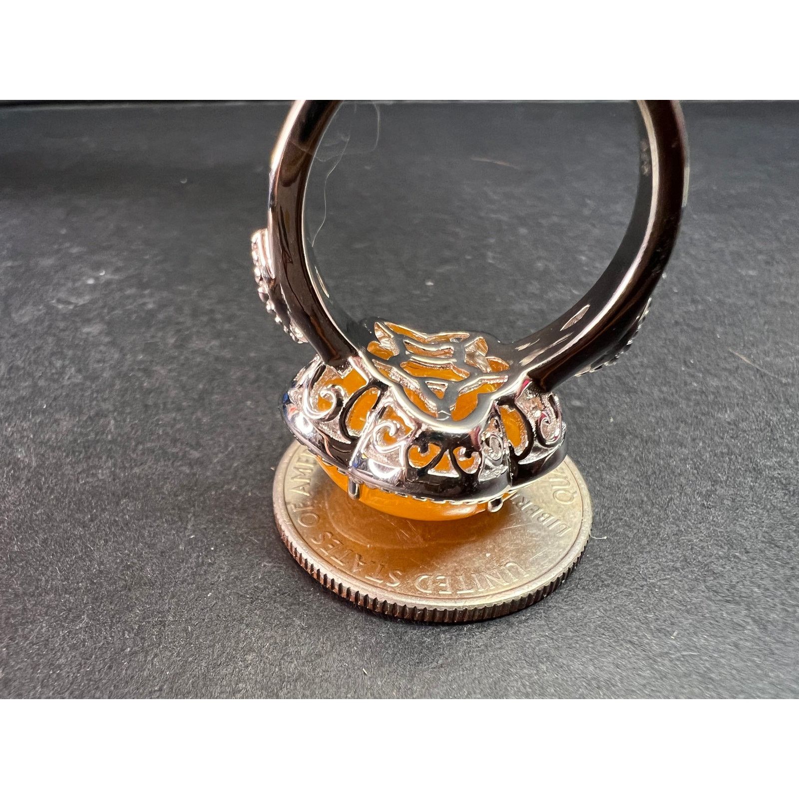Other NEW Yellow Jade cherry blossom ring in 925 silver size 9 Size ONE SIZE - 6 Thumbnail