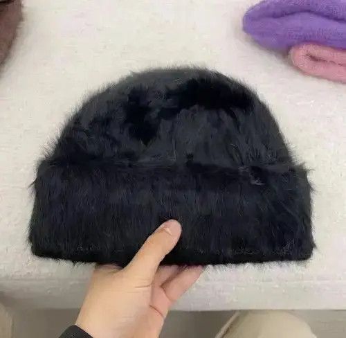 Japanese Brand Akitsuma x oue Fashion Fluffy Rabbit Fur Beanie Hat Size ONE SIZE - 7 Thumbnail