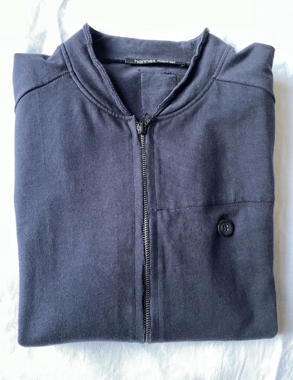 hannes roether Dark blue zip pullover by Hannes Roether Size US M / EU 48-50 / 2 - 2 Thumbnail