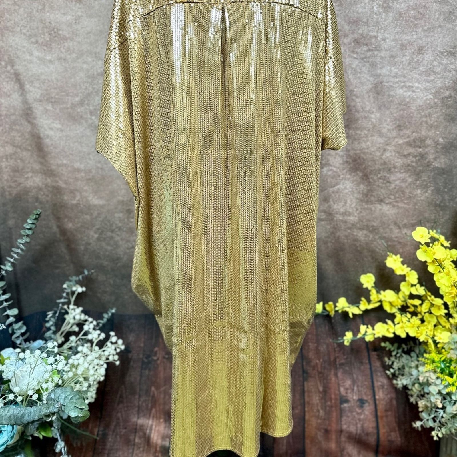 Other Shavonne Dorsey Silvia Sequin Kimono/Topper - Gold - size L Size L / US 10 / IT 46 - 13 Thumbnail