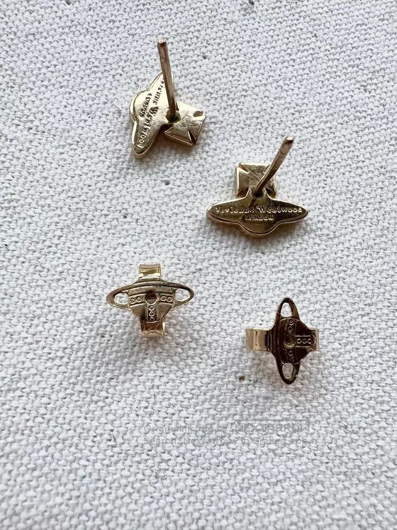Vivienne Westwood Vivienne Westwood Black and gold small Saturn earrings Size ONE SIZE - 4 Thumbnail