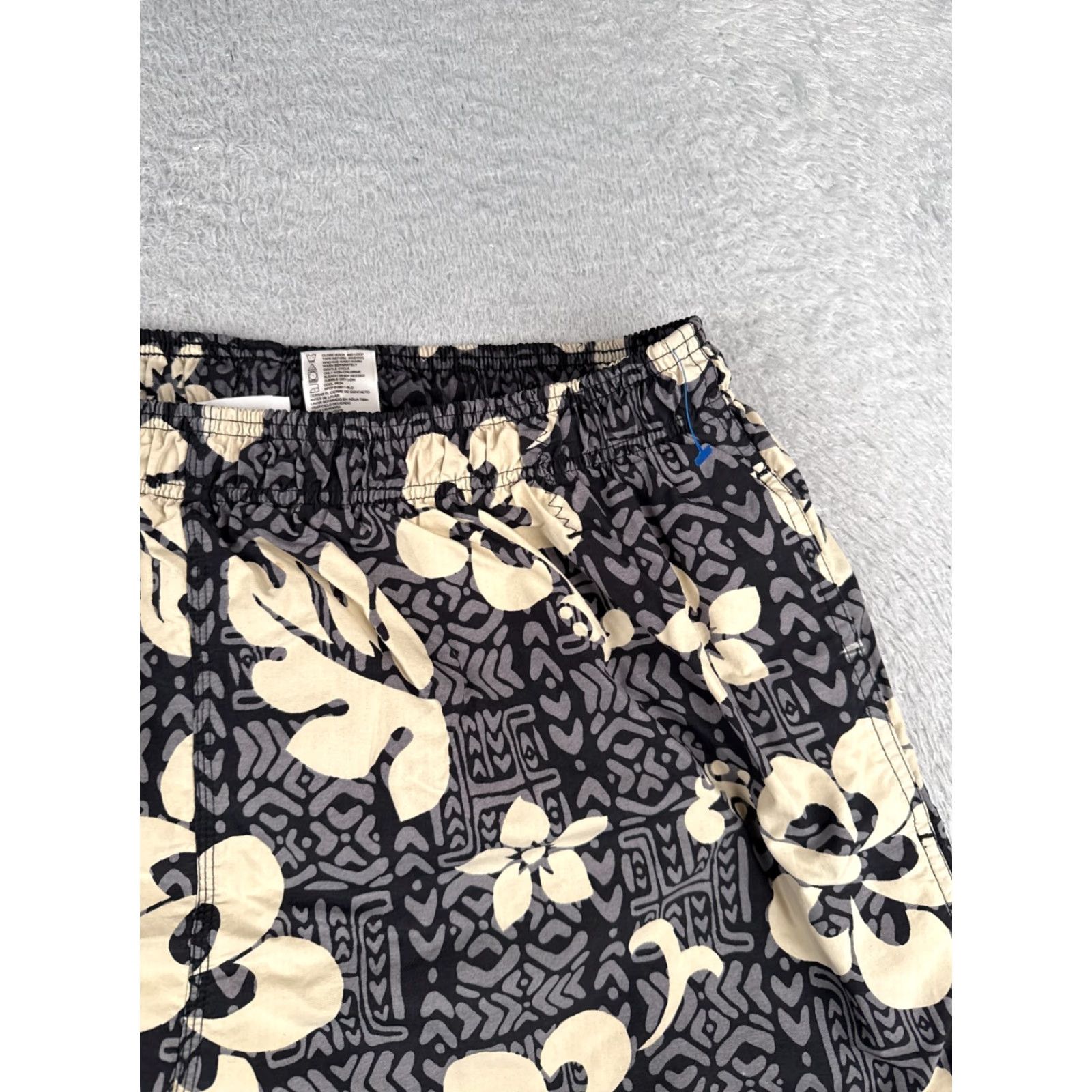 Vintage Sand N Sun Men Trunks XL Gray Beige Floral Hawaiian Lined Nylon Beach Swim Bottoms Size US 36 / EU 52 - 5 Thumbnail