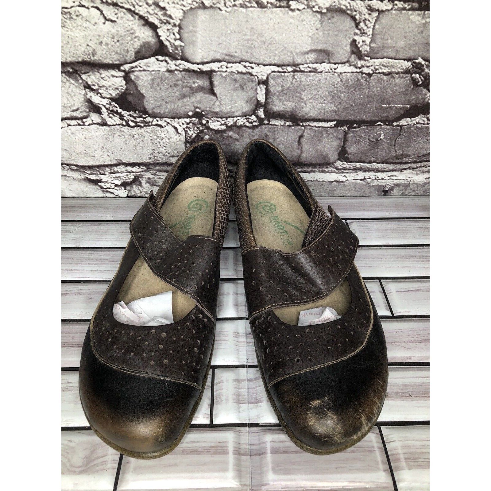 Other Naot Aroha Brown Bronze Snake Leather MaryJane Strap Shoes W Size US 8.5 / IT 38.5 - 8 Thumbnail