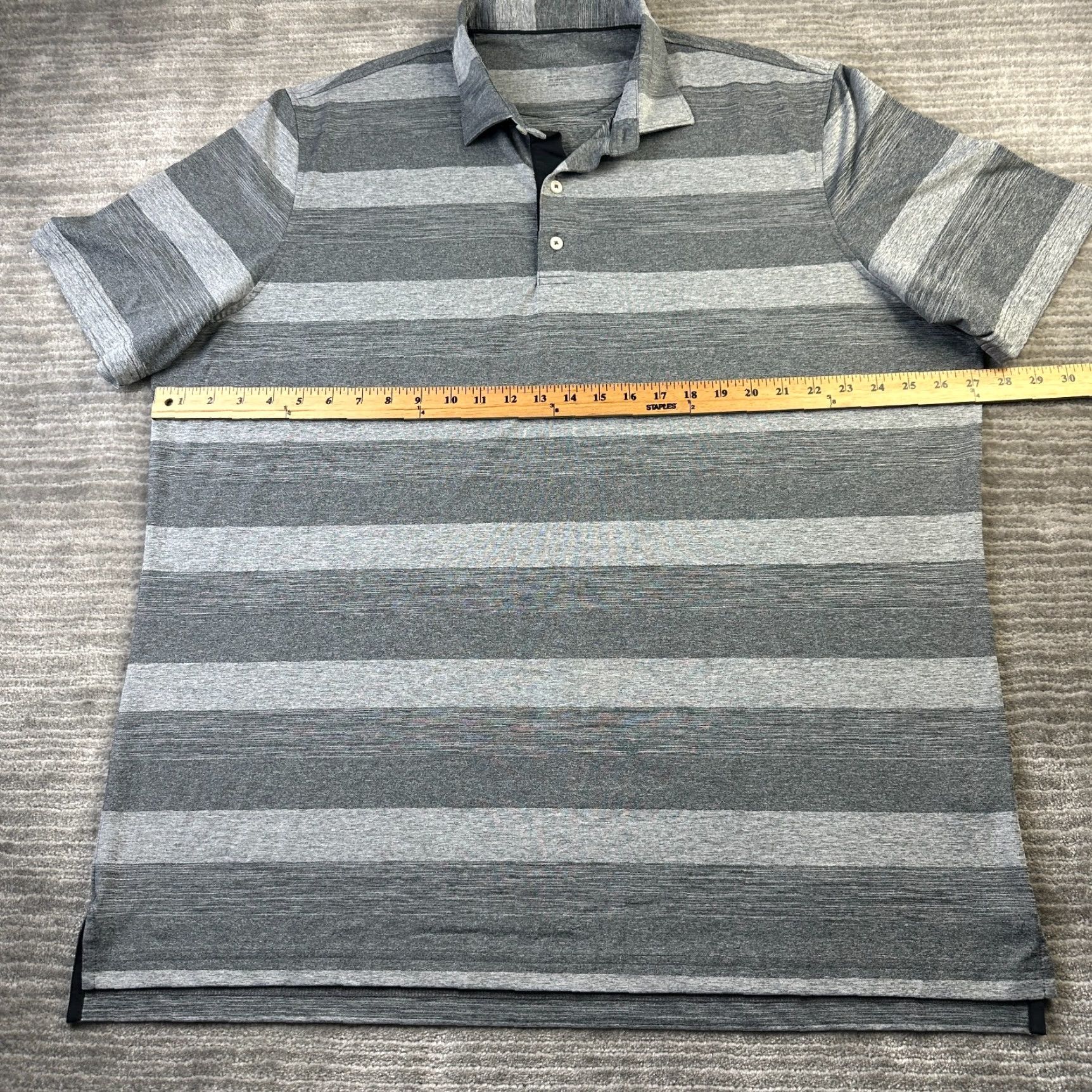 johnnie-O Johnnie O Polo Shirt Mens 2XL XXL Gray Striped Golf Performance Size US XXL / EU 58 / 5 - 6 Thumbnail