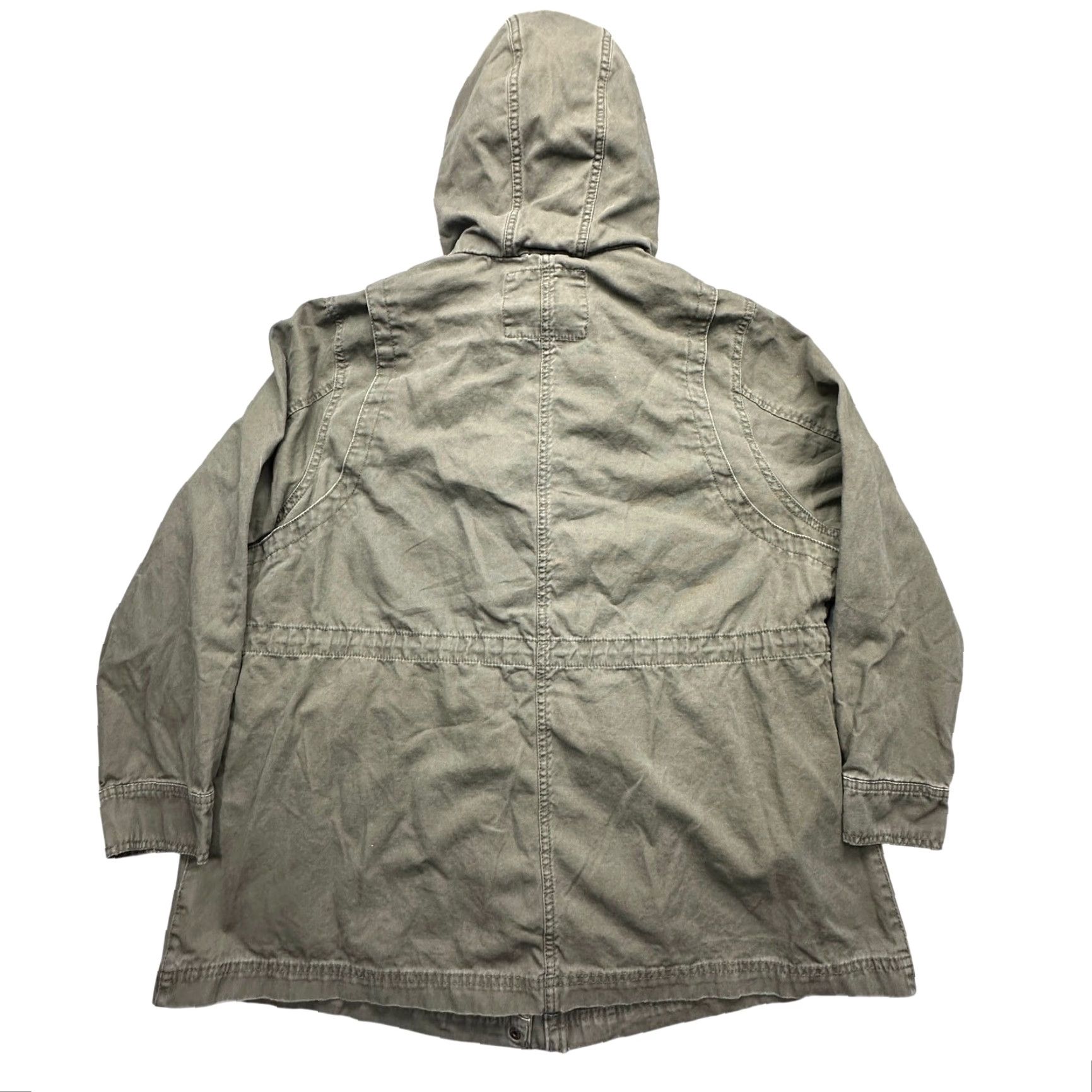 Vintage VINTAGE Ava & Viv Military Jacket Womens 1X Olive Green Pockets Coat Hooded Utility Jacket Size XL / US 12-14 / IT 48-50 - 2 Thumbnail