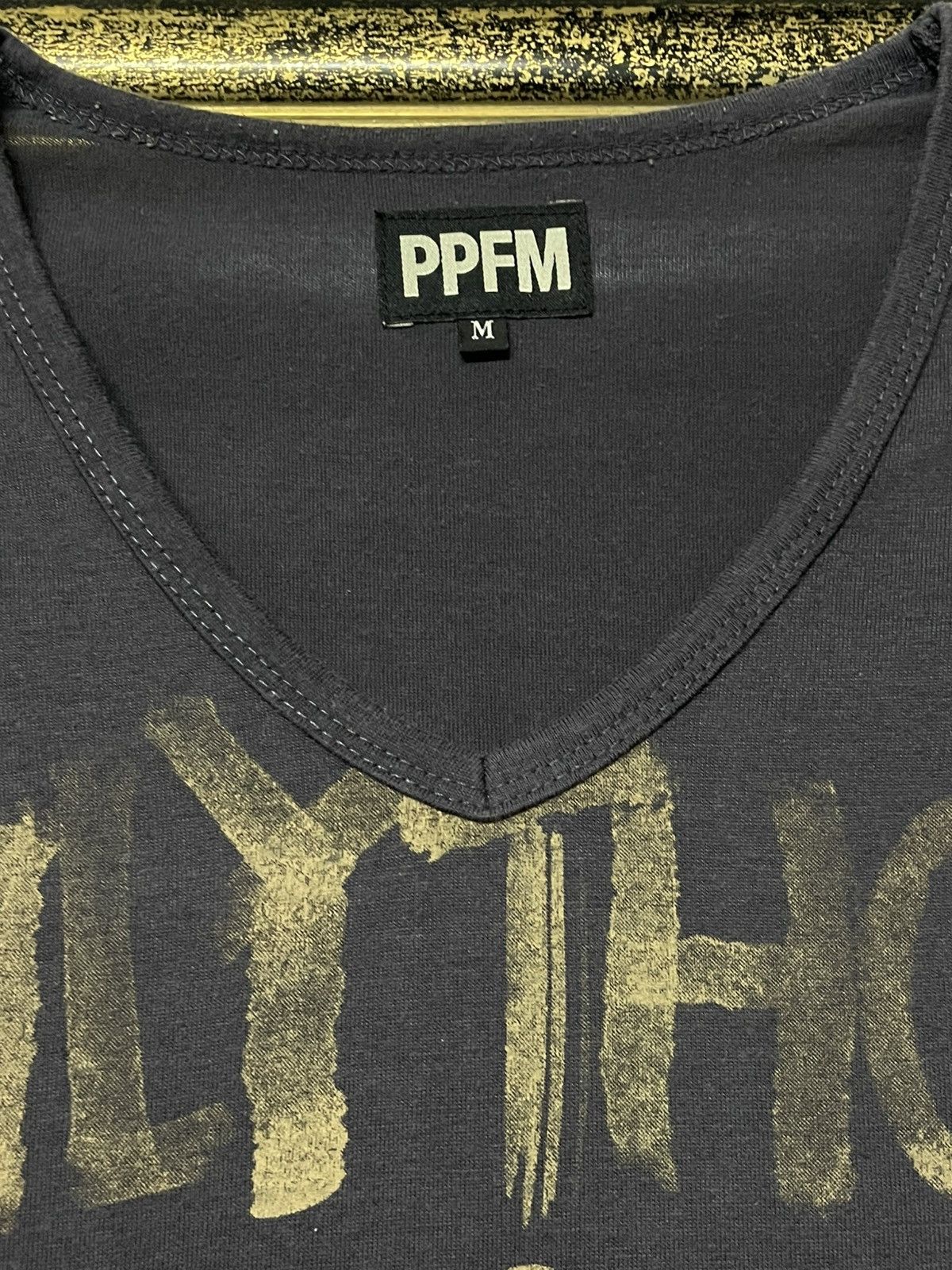 PPFM Vintage 1990s Japan Designer Ppfm Rock N Roll Vneck Tshirt Size US S / EU 44-46 / 1 - 6 Thumbnail