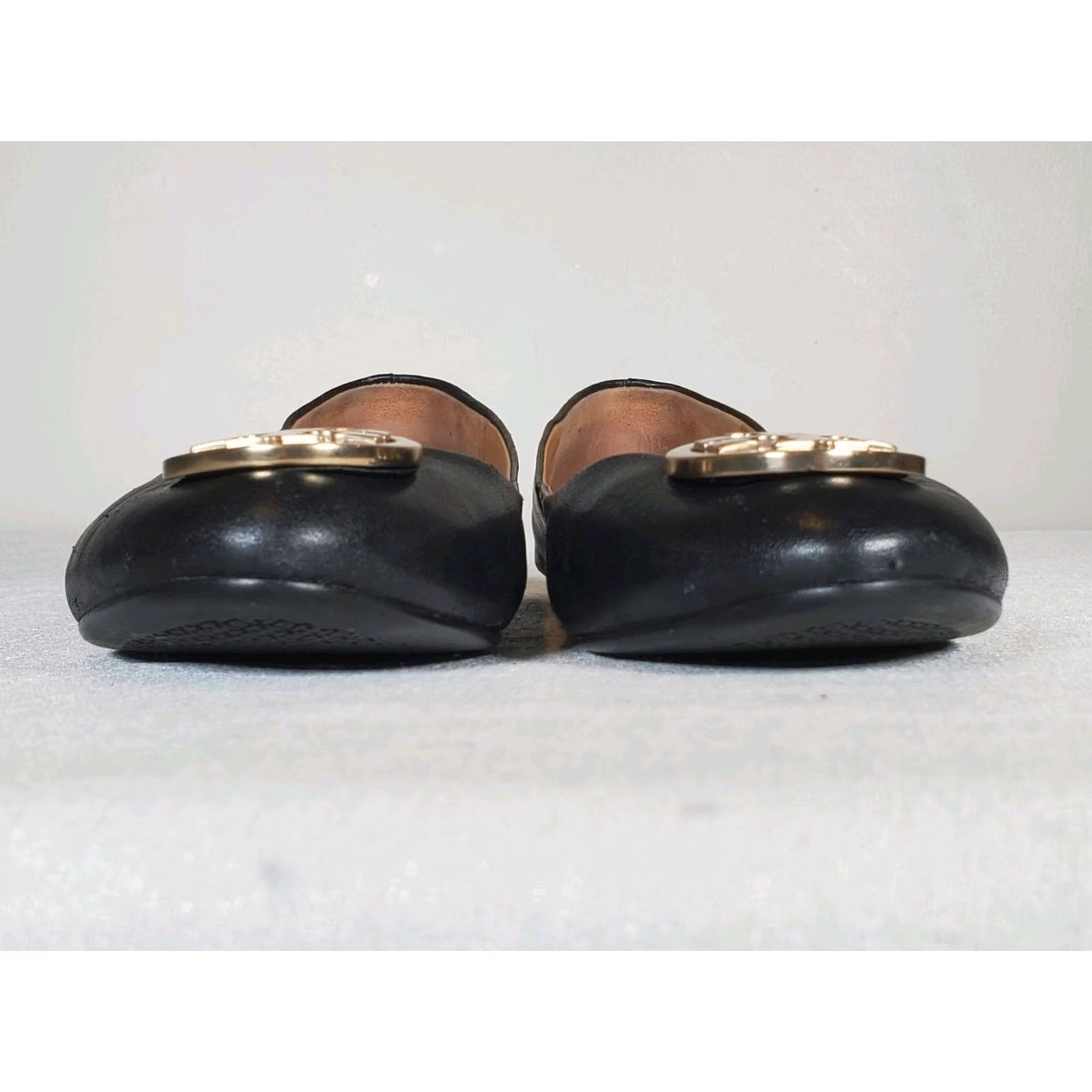 Tory Burch Tory Burch Benton 2 Ballet Flat Black Napa Leather Gold Logo Women's US 8.5 Size US 9 / IT 39 - 6 Thumbnail