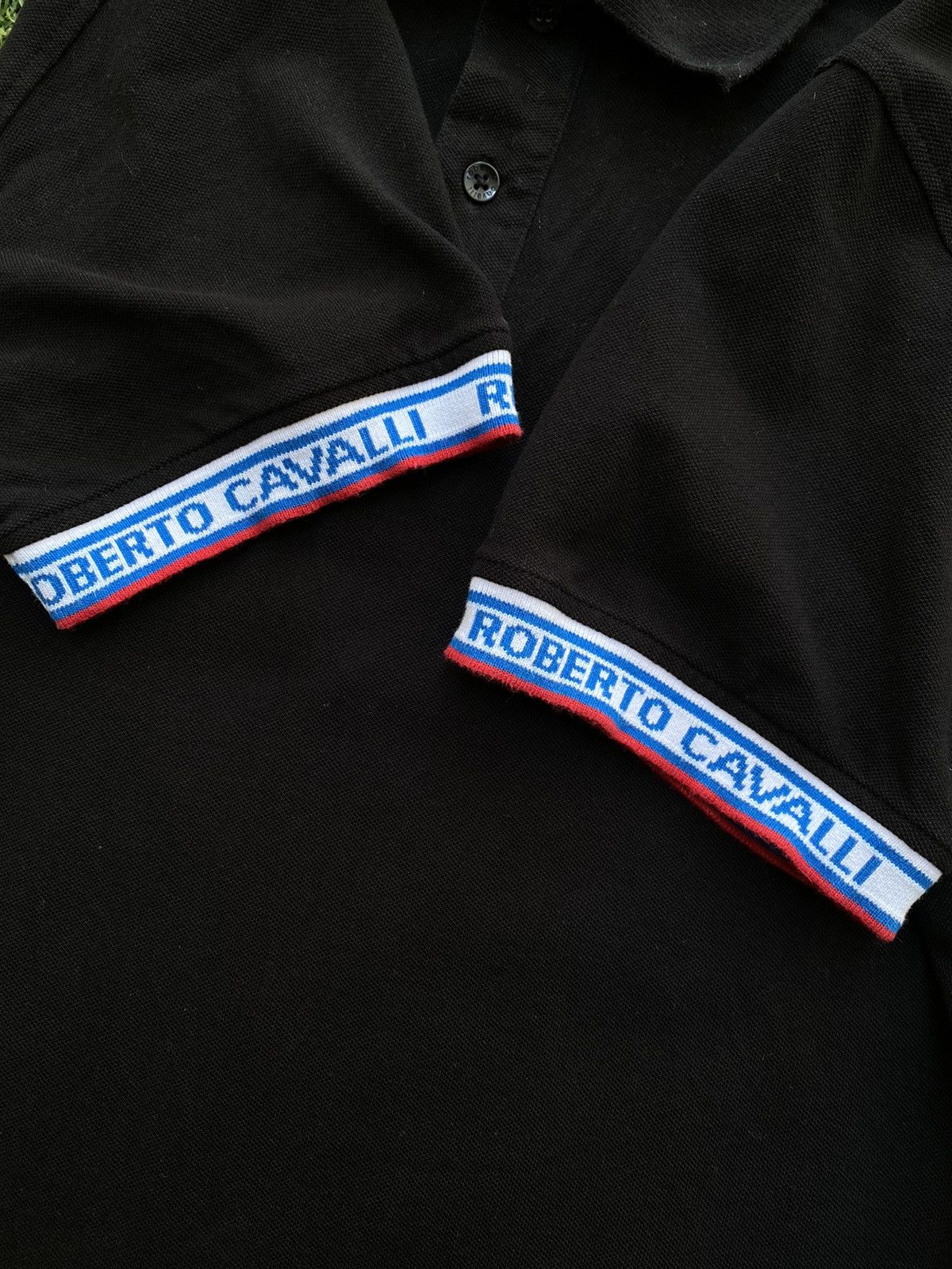 Roberto Cavalli Vintage Roberto Cavalli Cuffs Tape Polo Shirts Size US M / EU 48-50 / 2 - 8 Thumbnail