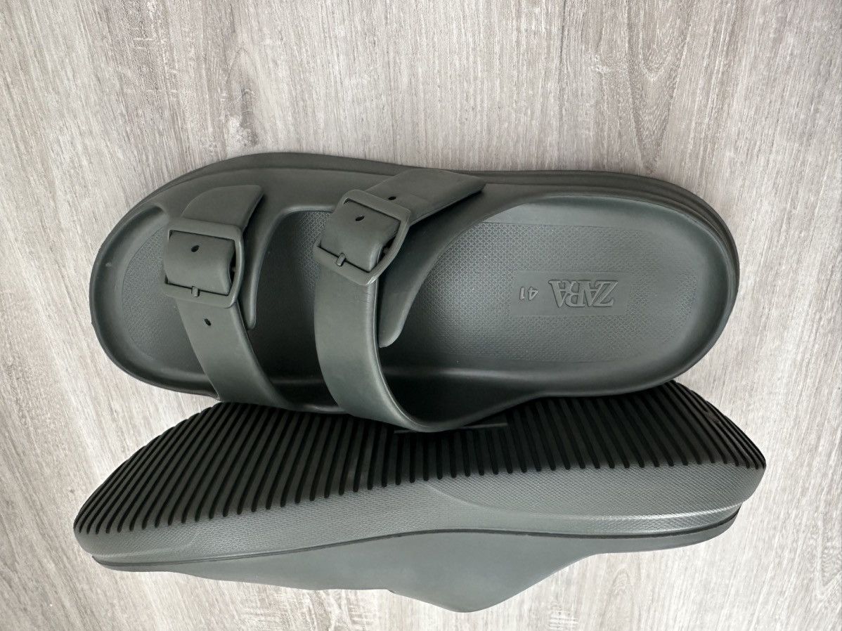 Zara Dark green sandals Size US 10 / IT 40 - 2 Thumbnail