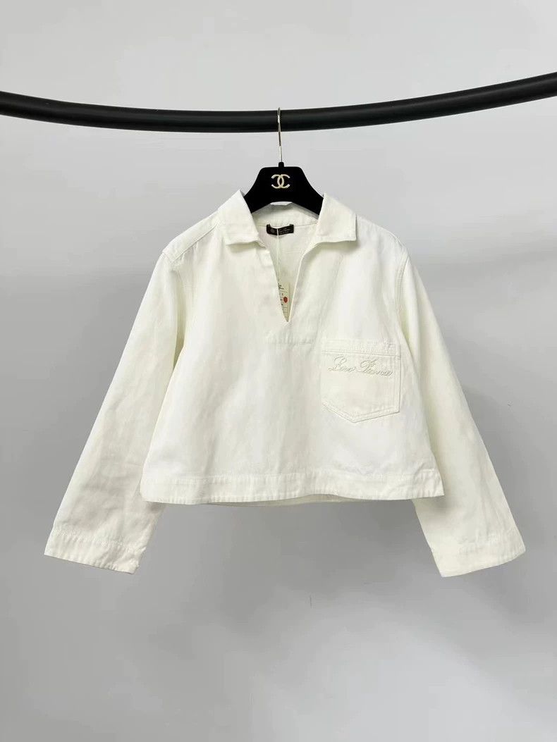 Loro Piana LORO PIANA White pocket embroidered top Size XS / US 0-2 / IT 36-38 - 1 Thumbnail