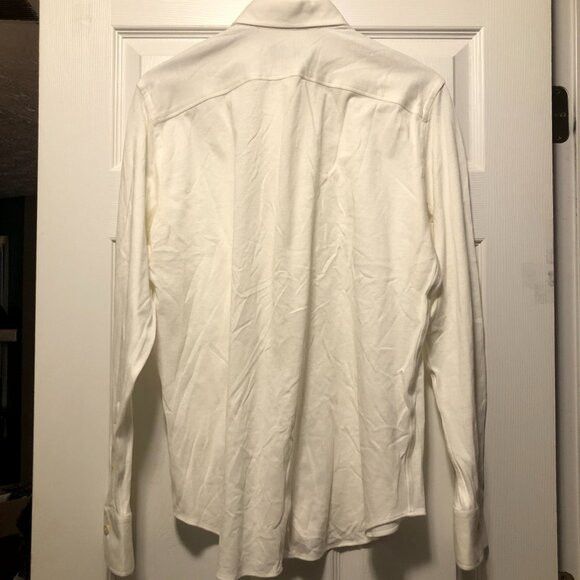 Canali CANALI men's white 100%cotton casual shirt size: L Size US L / EU 52-54 / 3 - 4 Thumbnail