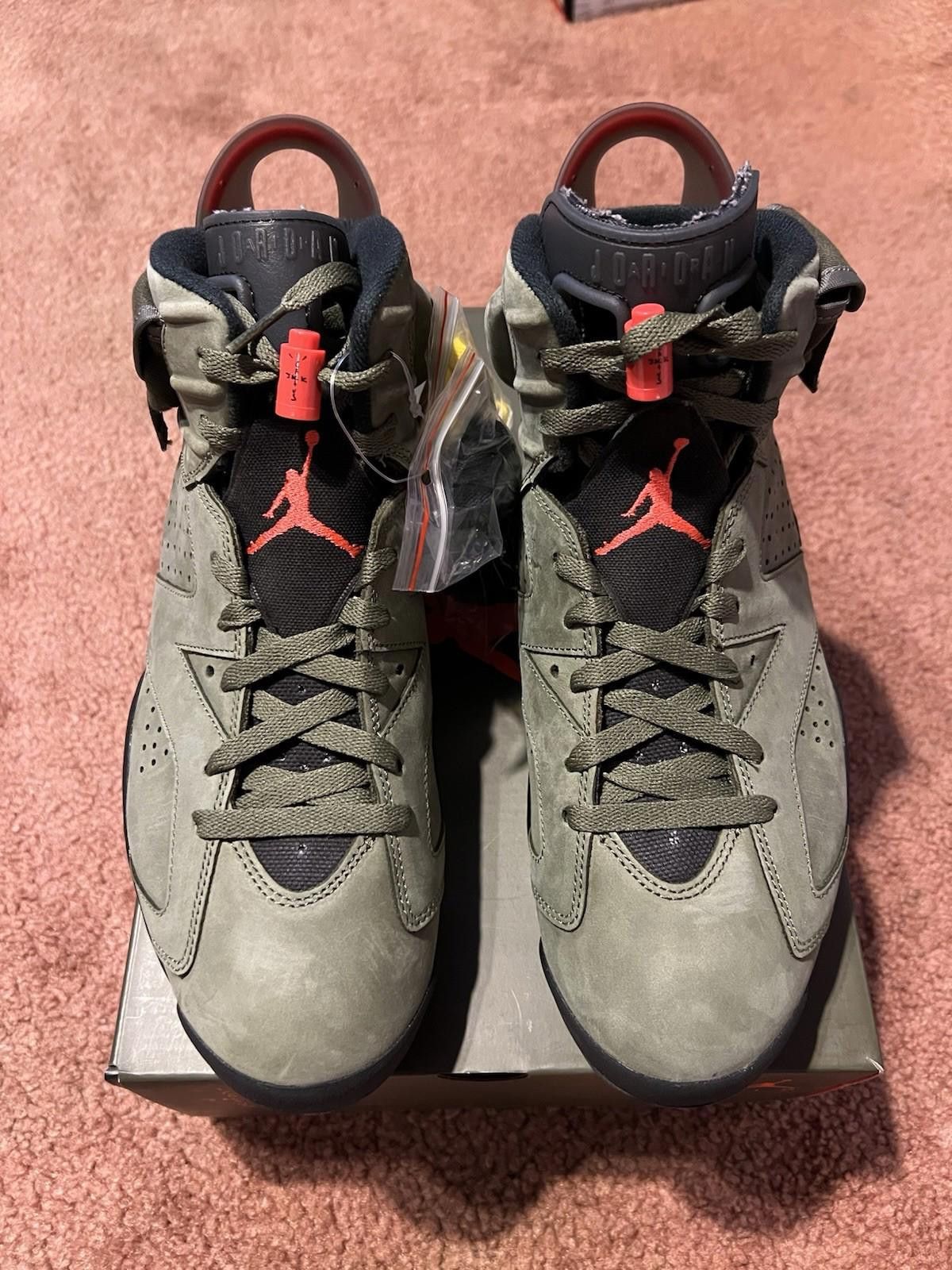 Nike Air Jordan 6 Retro Travis Scott Olive Reimagined CN1084 200 Size US 10.5 / EU 43-44 - 5 Thumbnail