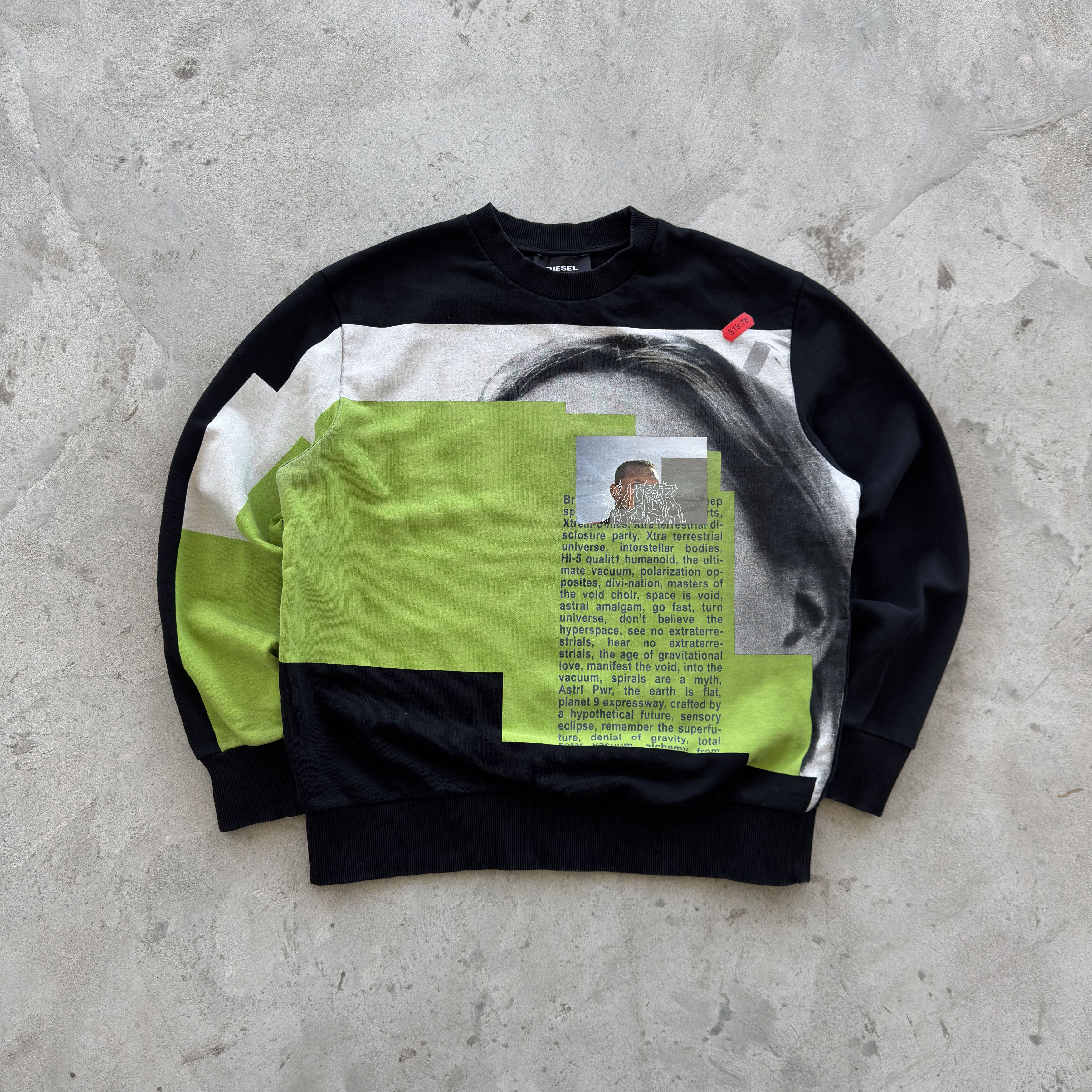 Diesel Diesel Graphic Print Sweatshirt Black Green M Size US M / EU 48-50 / 2 - 1 Thumbnail