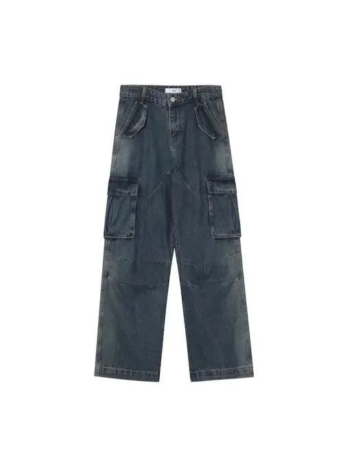Japanese Brand × Jean Vintage multi-pocket washed heavy workwear baggy jeans Size US 34 / EU 50 - 2 Thumbnail