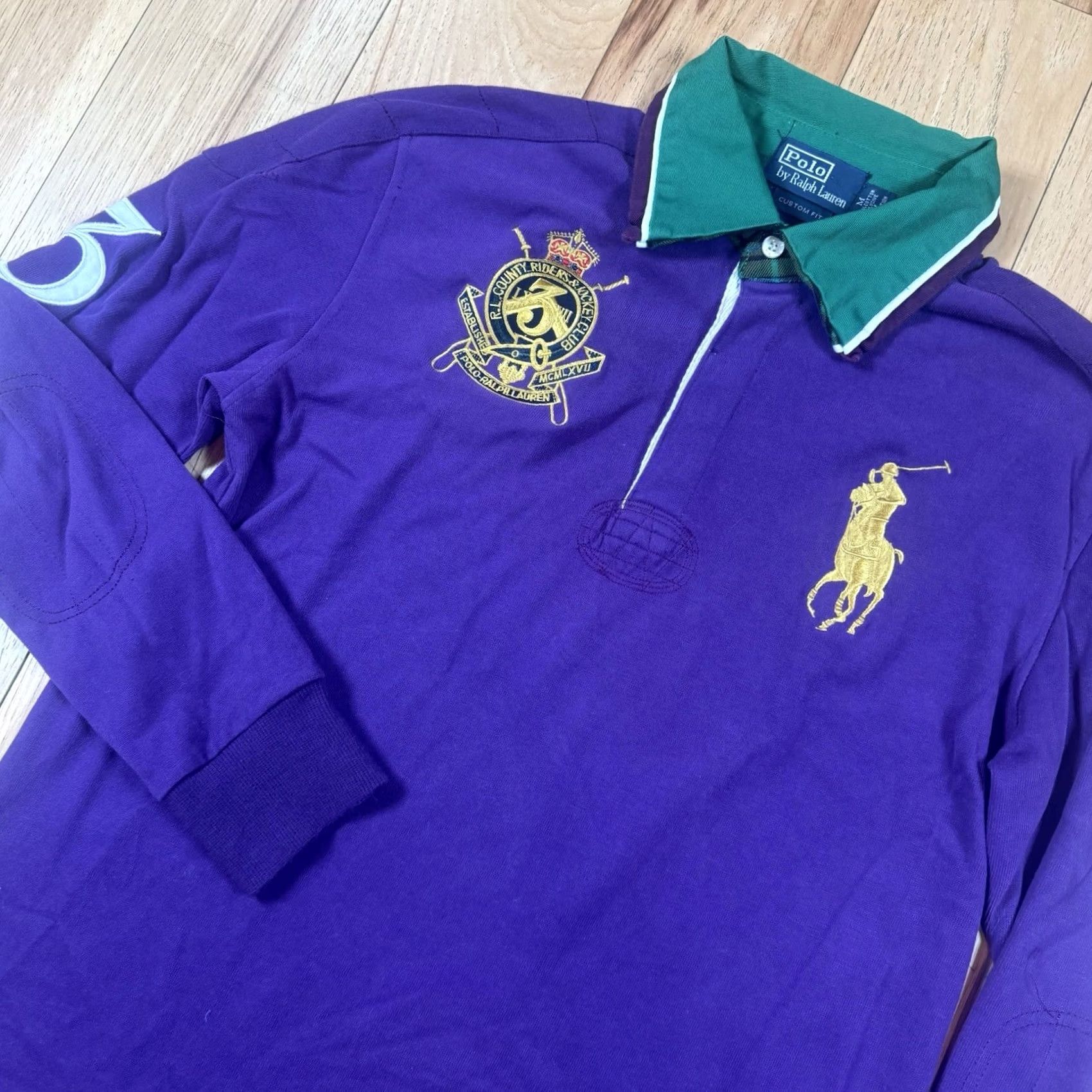 Ralph Lauren VTG Ralph Lauren Rugby Shirt Mens M Custom Crown Crest #3 Flip Collar Size US M / EU 48-50 / 2 - 2 Thumbnail