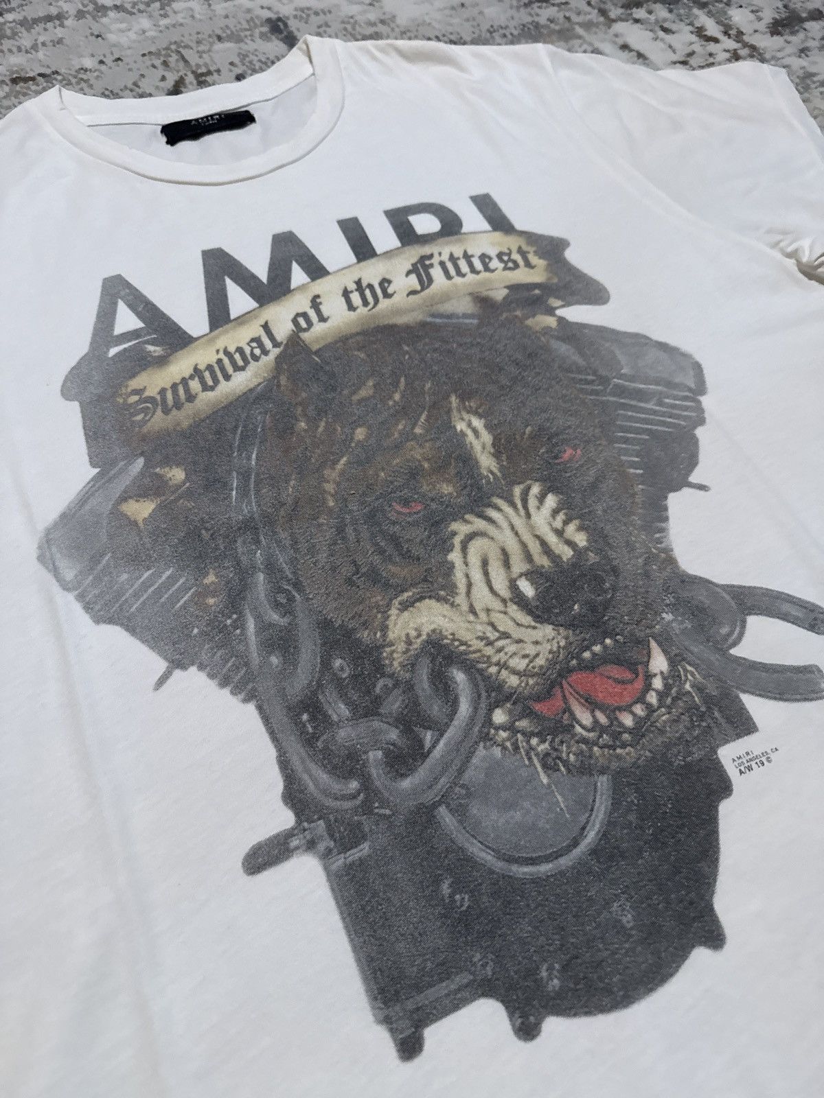 Amiri Amiri Dog T-shirt Survival Of The Fittest Size US XL / EU 56 / 4 - 2 Thumbnail