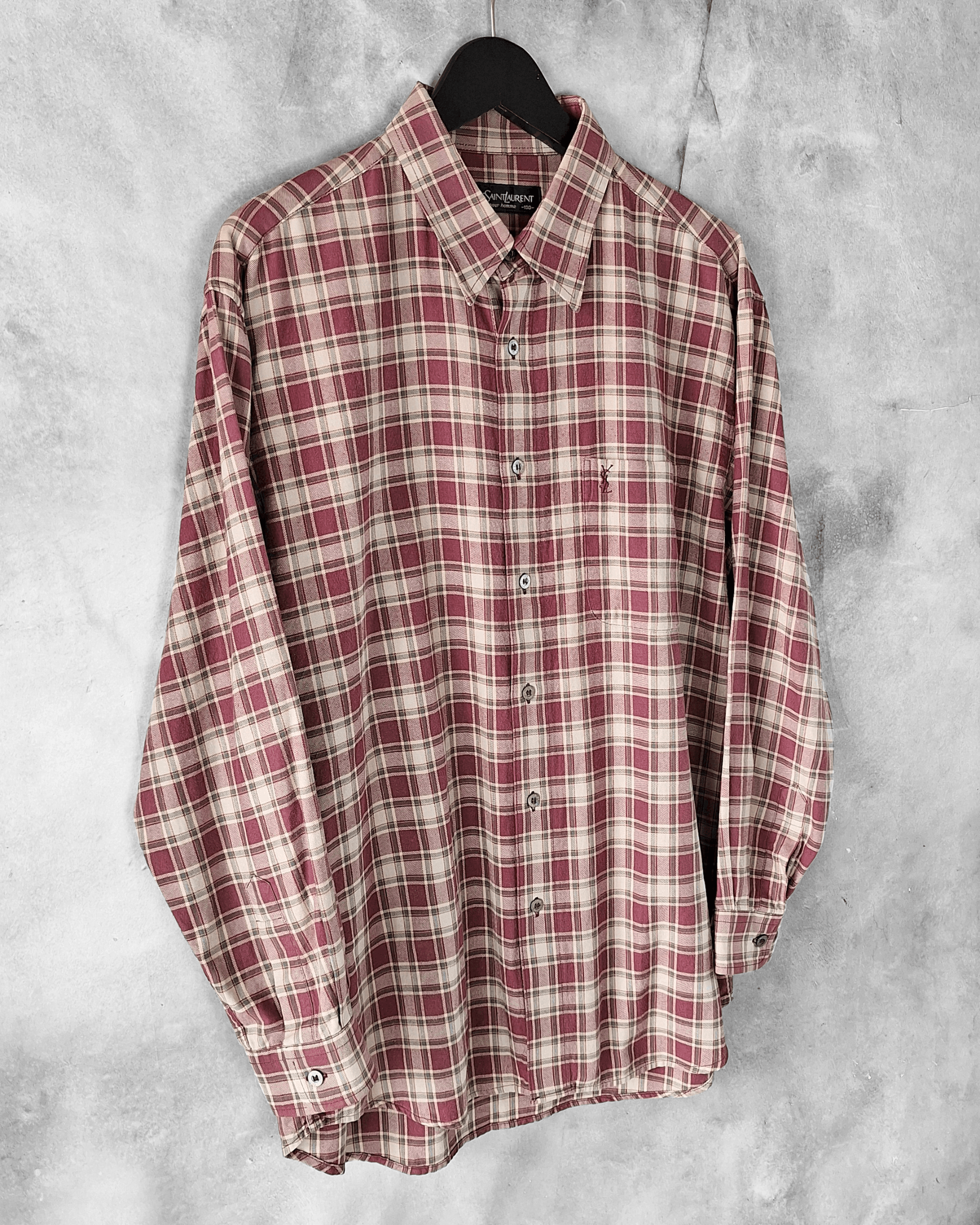 Yves Saint Laurent Vintage Ysl Yves Saint Laurent Flannel Shirt Size US L / EU 52-54 / 3 - 2 Thumbnail