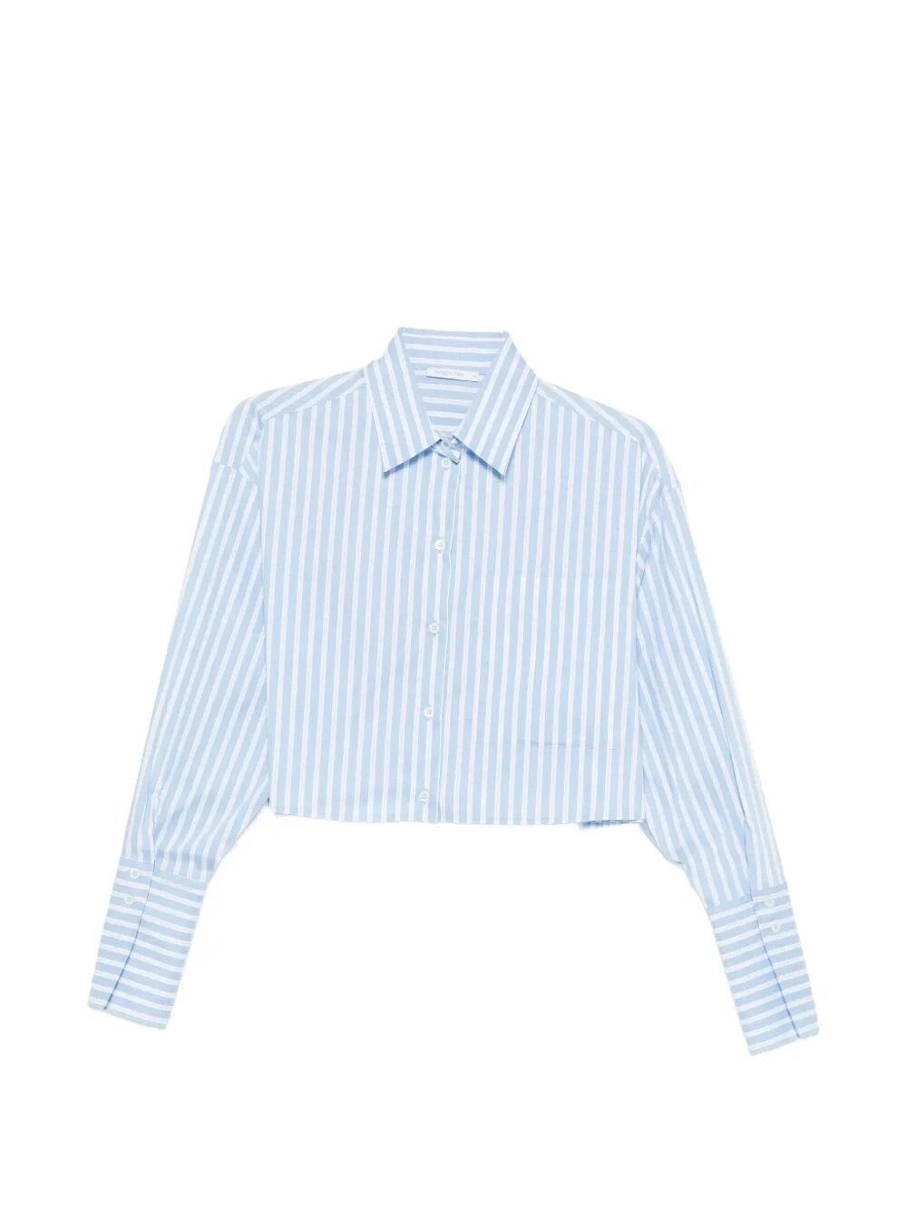 Patrizia Pepe Striped Cropped Shirt Size L / US 10 / IT 46 - 1 Thumbnail