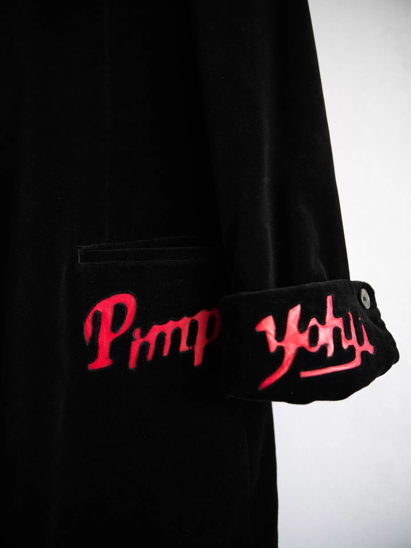Yohji Yamamoto Yohji Yamamoto 03AW Black Velvet Rose Leather Jacket Size US L / EU 52-54 / 3 - 4 Thumbnail
