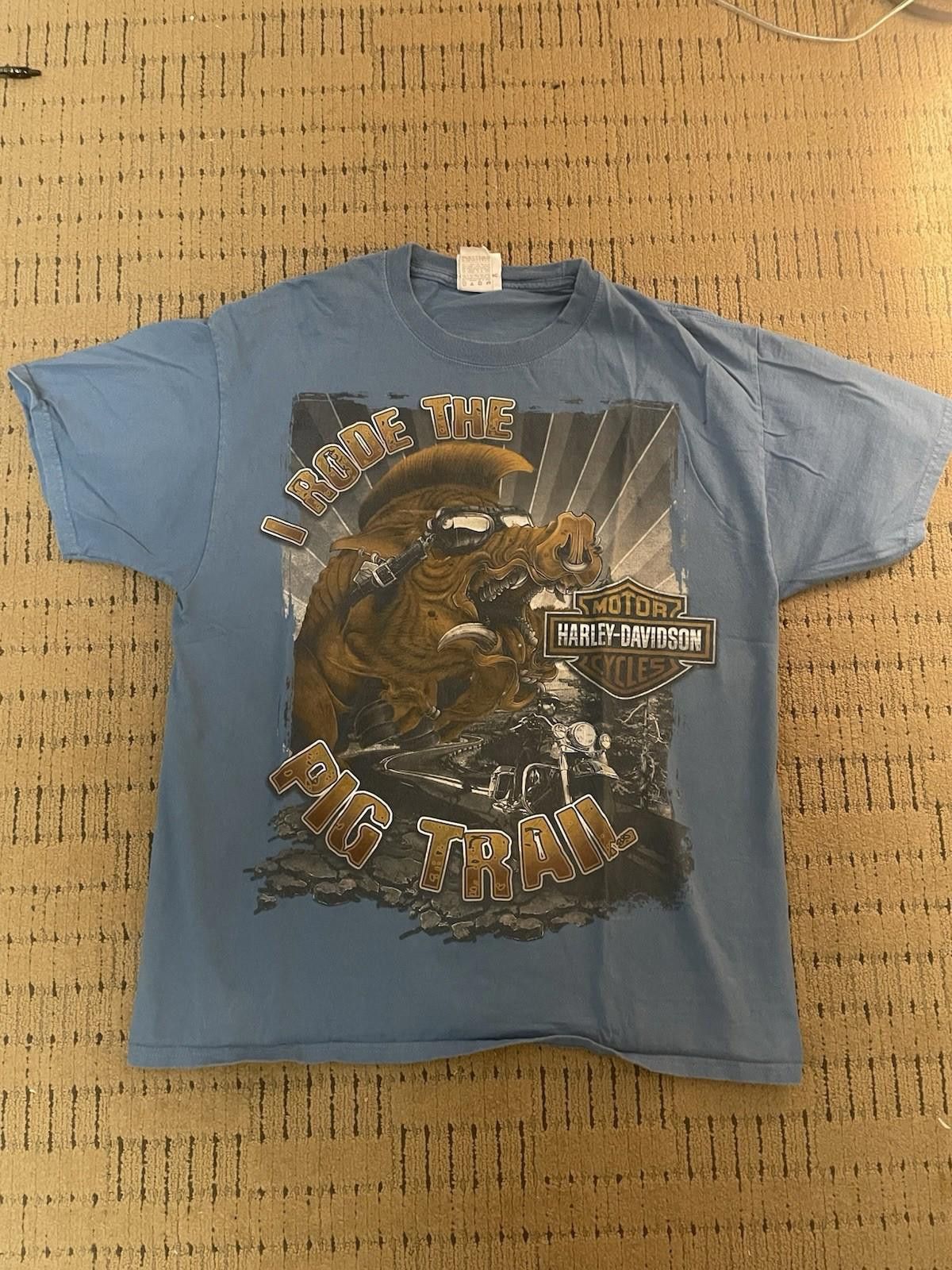 Harley Davidson Men’s HARLEY DAVIDSON Pig Trail Arkansas Blue T-shirt Sz L Size US L / EU 52-54 / 3 - 1 Thumbnail