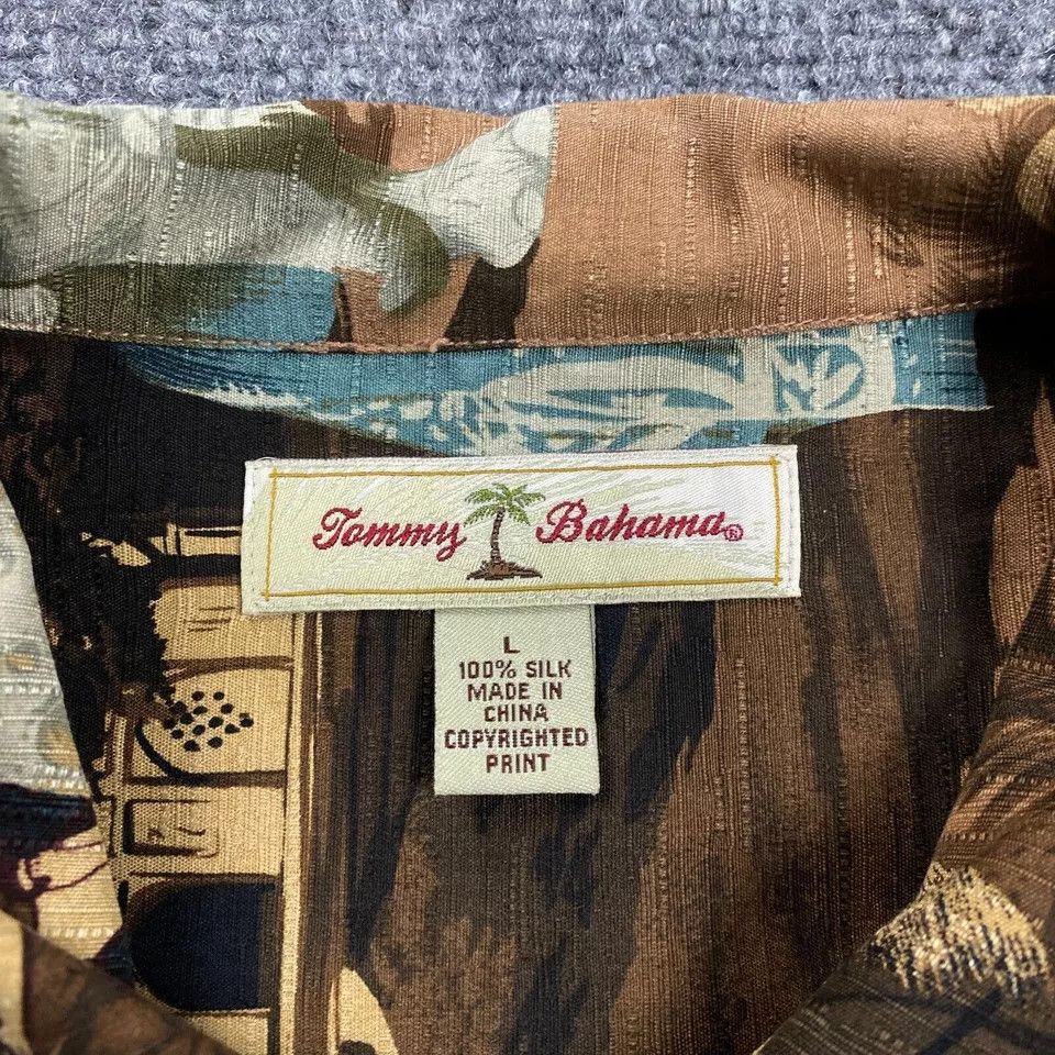 Tommy Bahama Tommy Bahama Shirt Large Hawaiian Safari 100% Silk Mens Size US L / EU 52-54 / 3 - 3 Thumbnail
